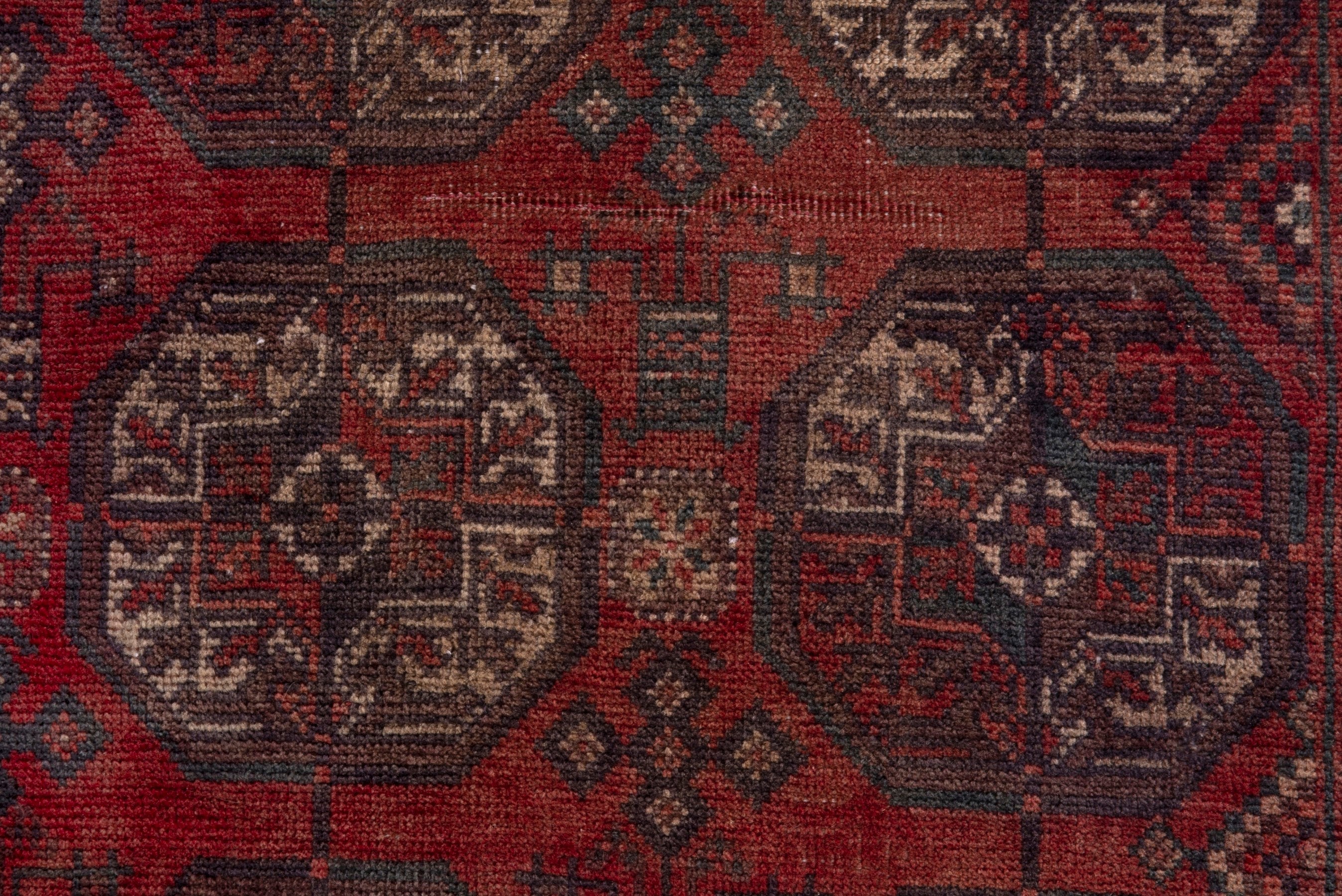 Persian Baluch runner rug in deep red and ochre, view 11 of 17