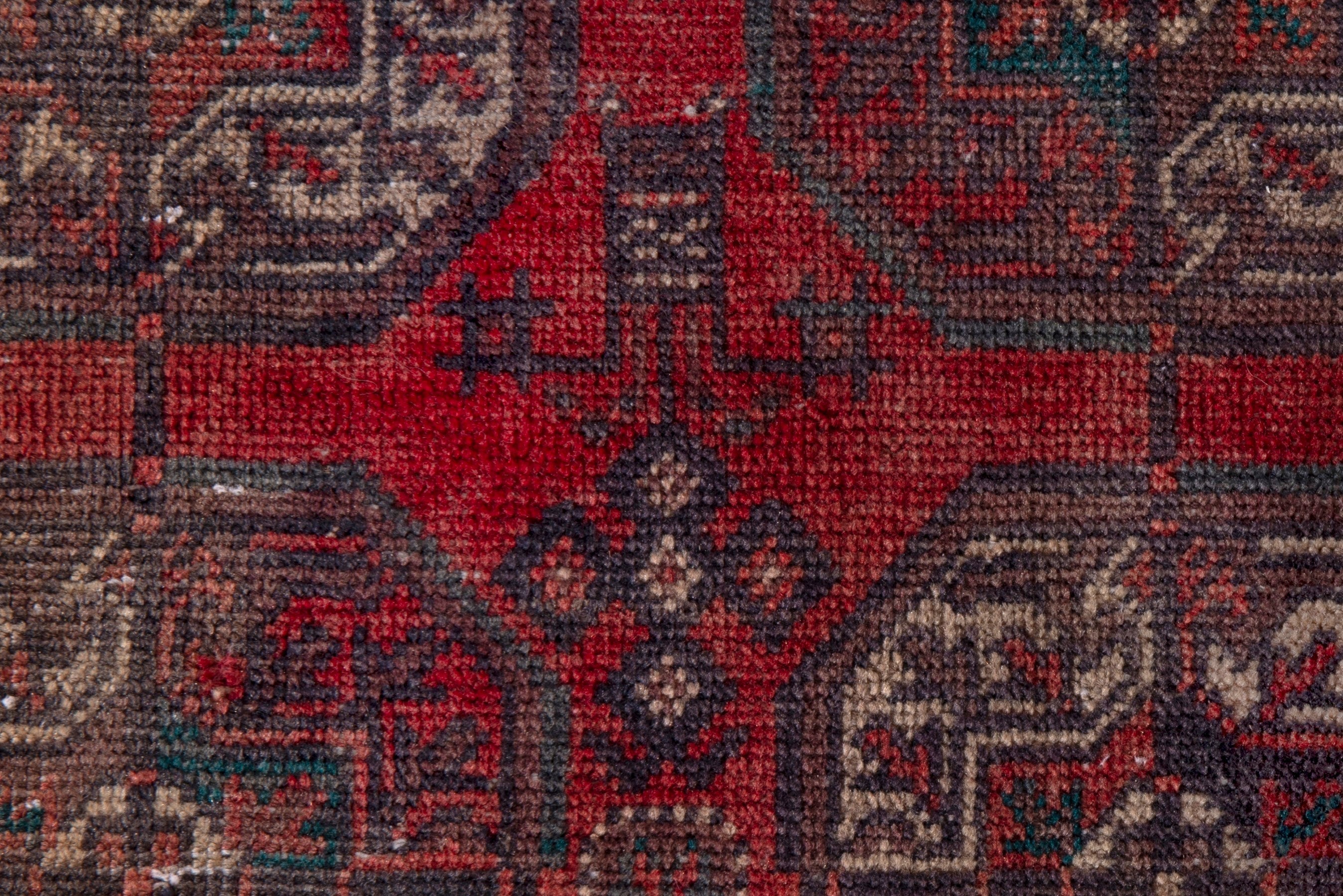 Persian Baluch runner rug in deep red and ochre, view 13 of 17
