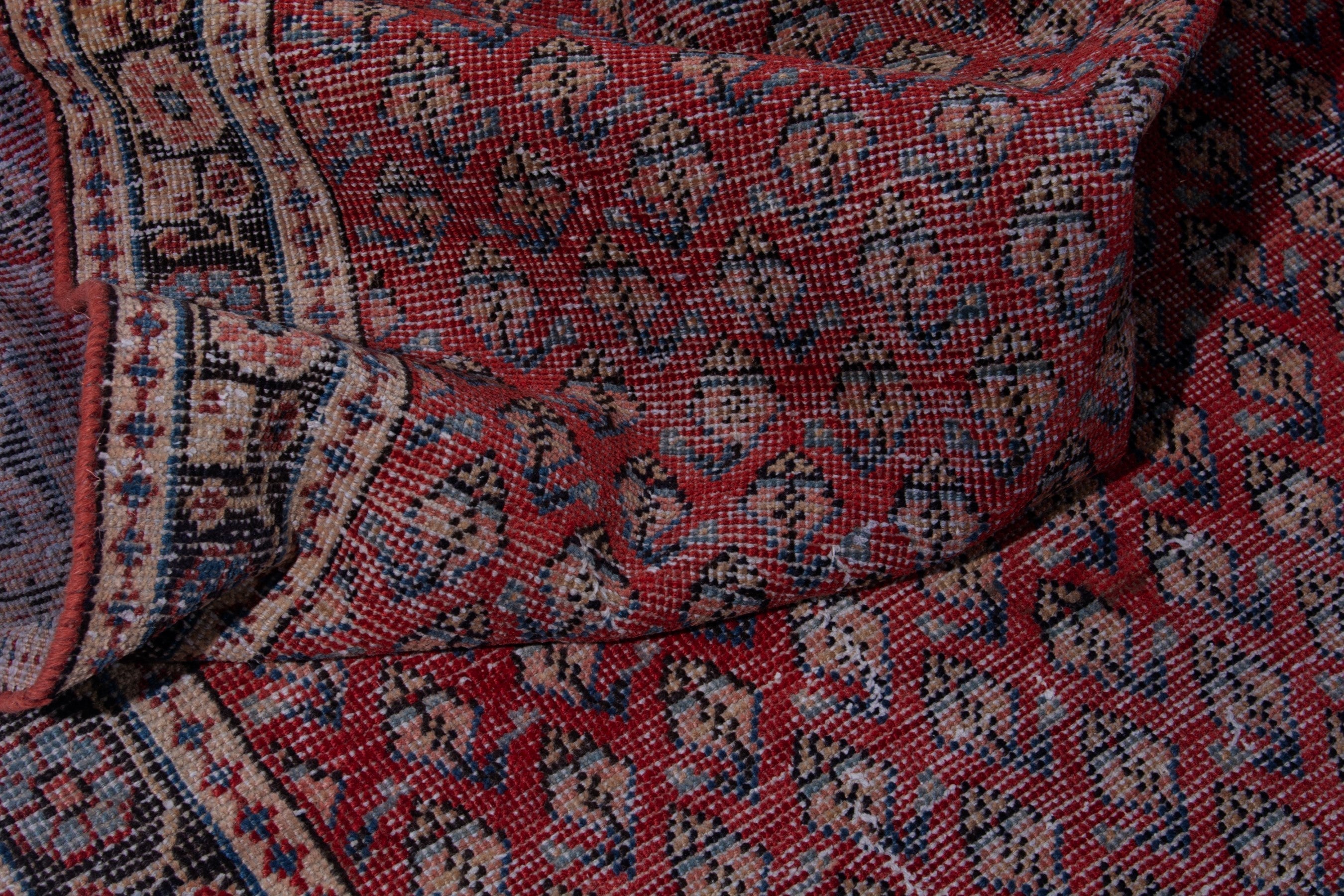 Persian Arak runner rug in deep red and dark brown, view 13 of 16