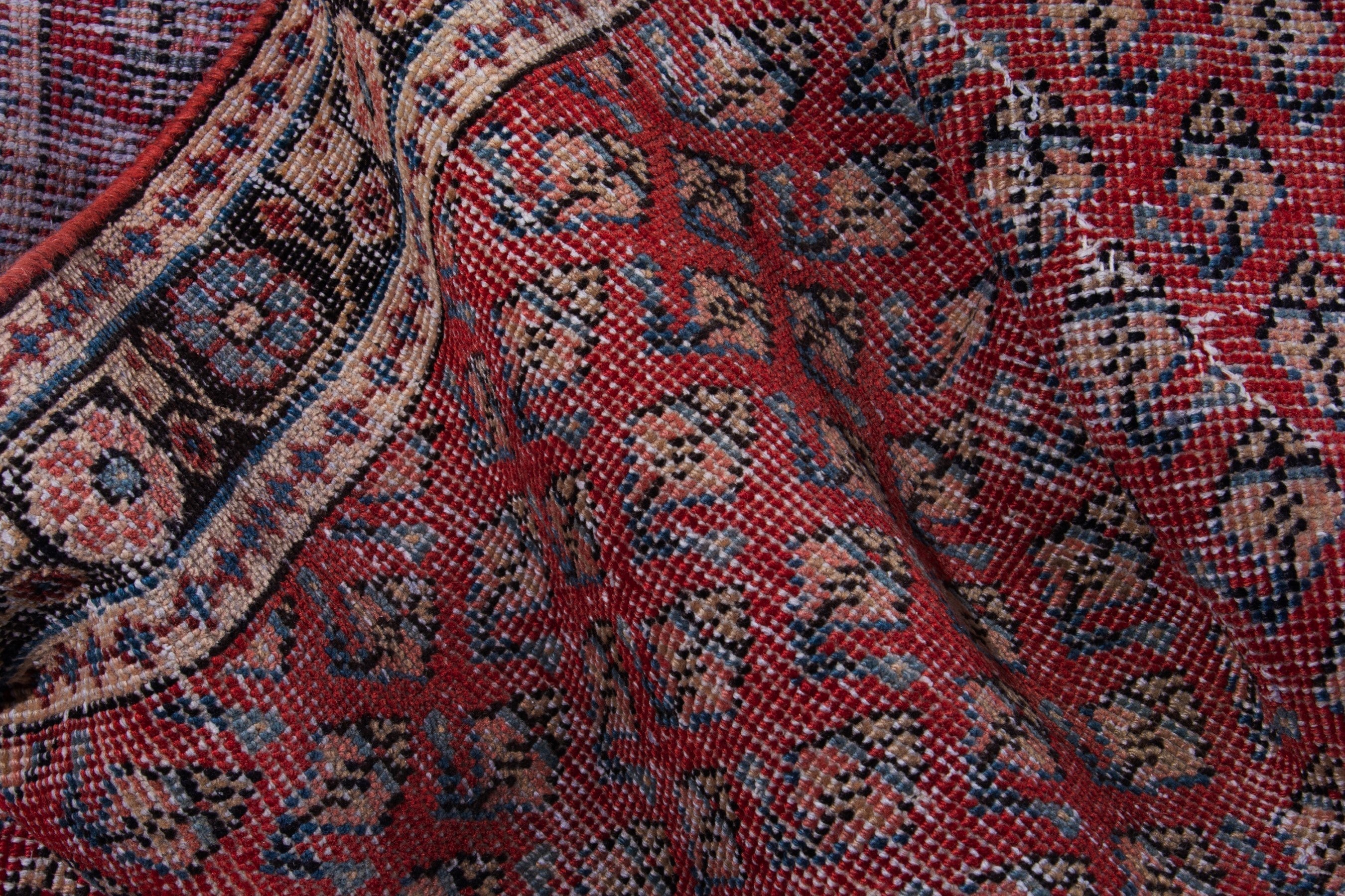 Persian Arak runner rug in deep red and dark brown, view 14 of 16