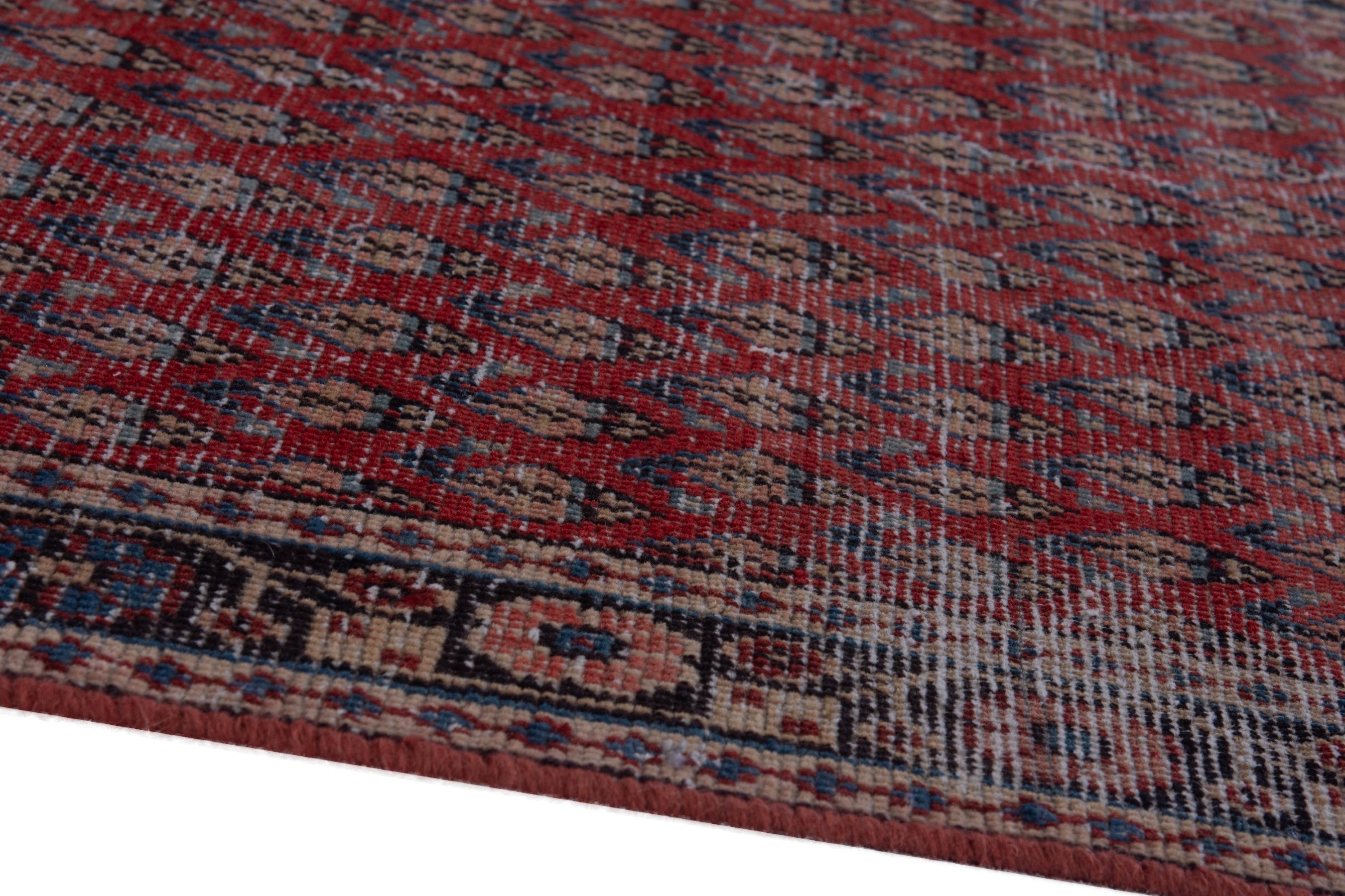 Persian Arak runner rug in deep red and dark brown, view 8 of 16
