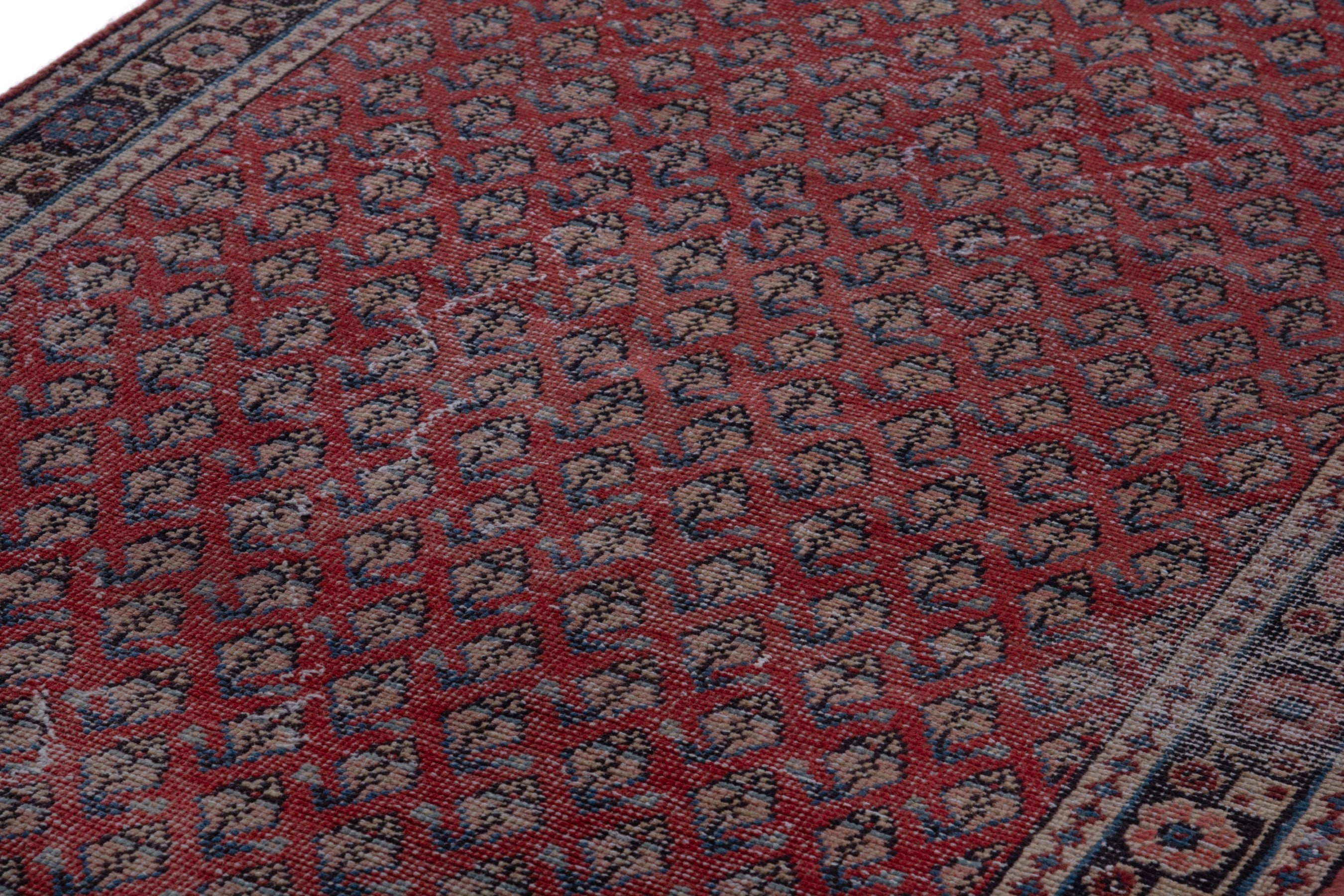 Persian Arak runner rug in deep red and dark brown, view 9 of 16