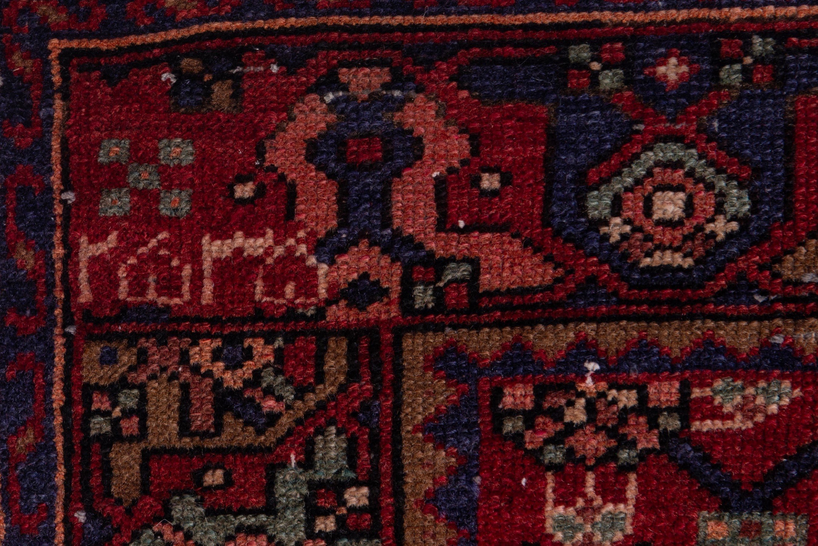 Persian Zanjan runner rug in deep red and burgundy, view 10 of 21