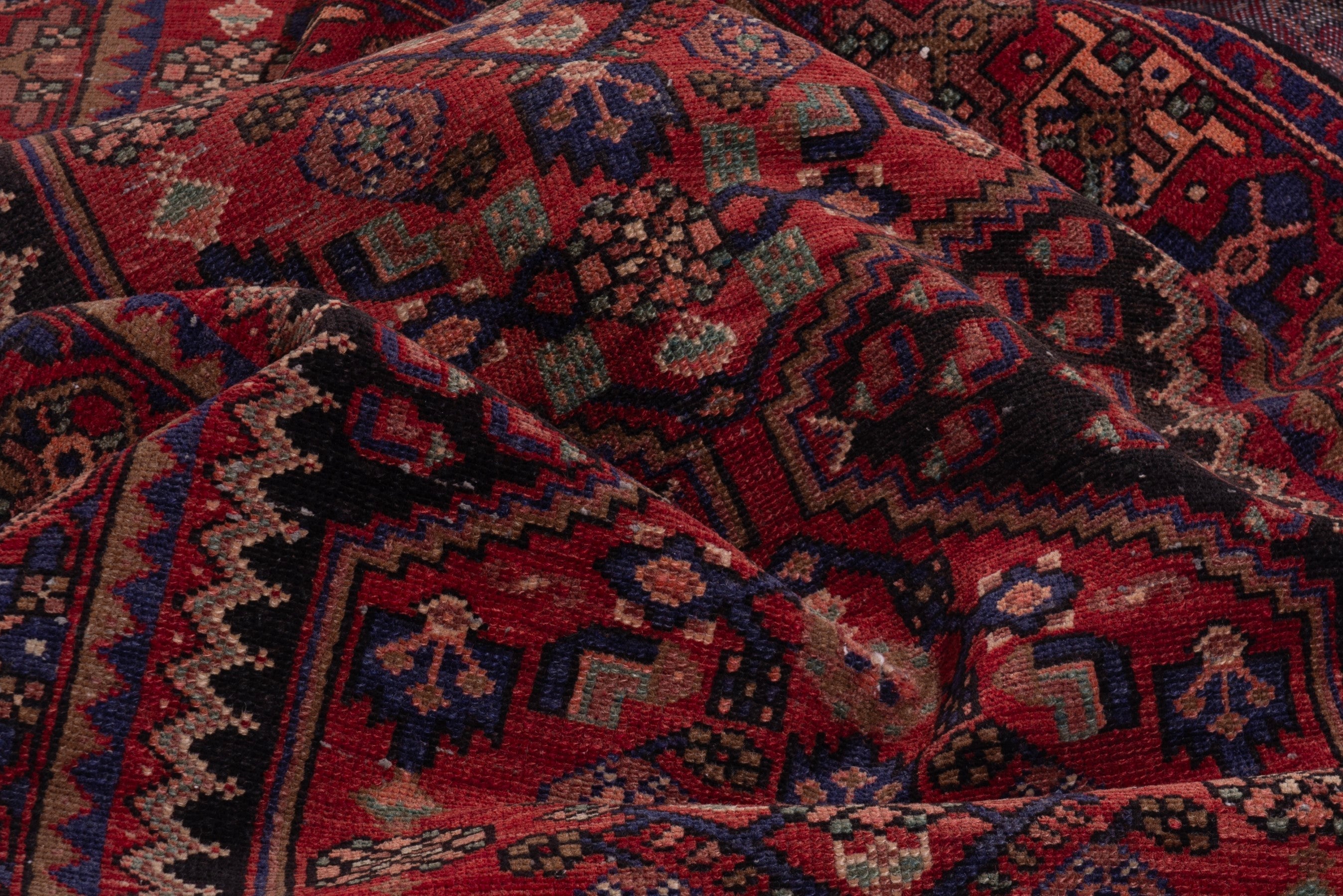 Persian Zanjan runner rug in deep red and burgundy, view 19 of 21