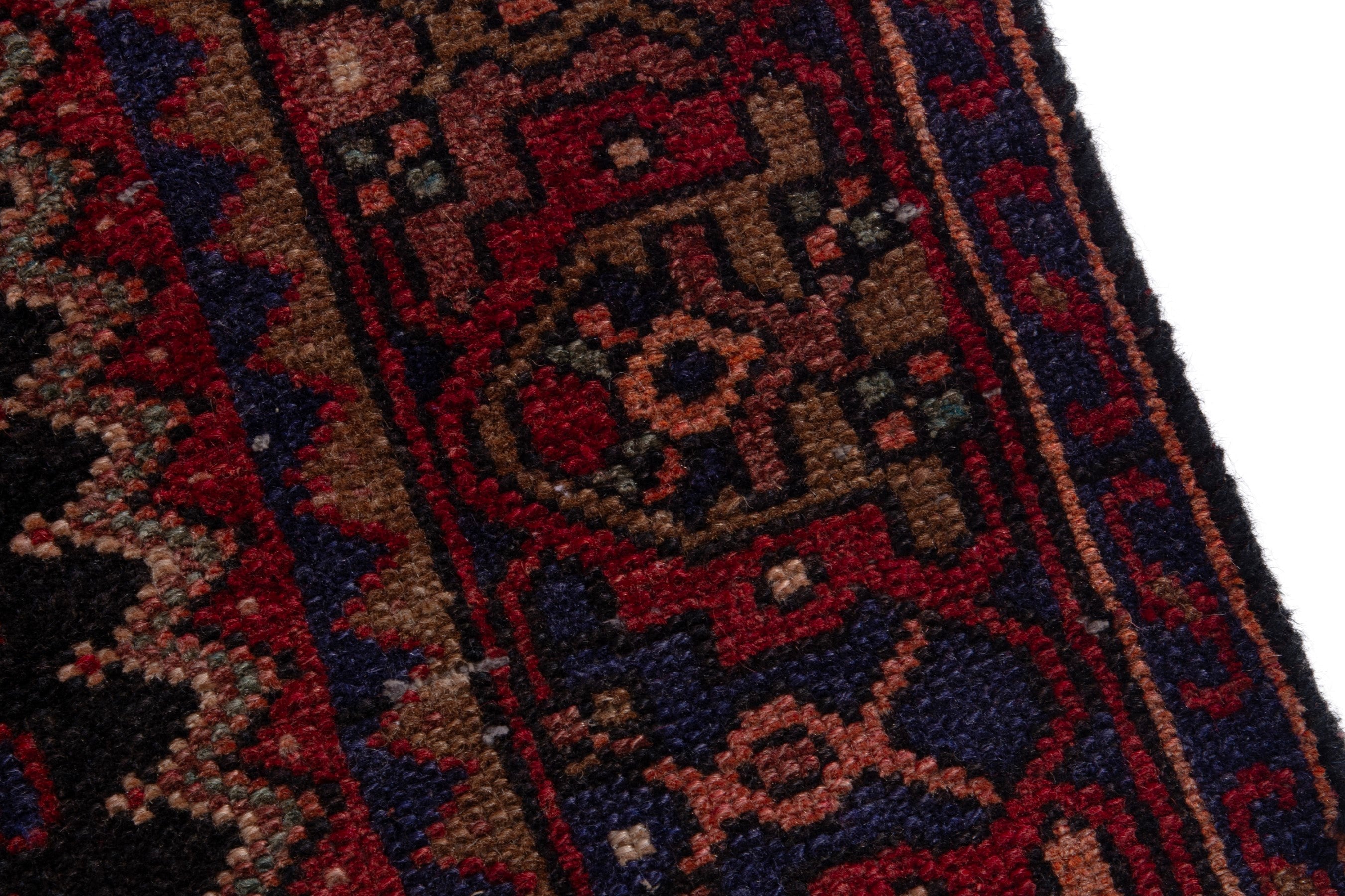 Persian Zanjan runner rug in deep red and burgundy, view 7 of 21