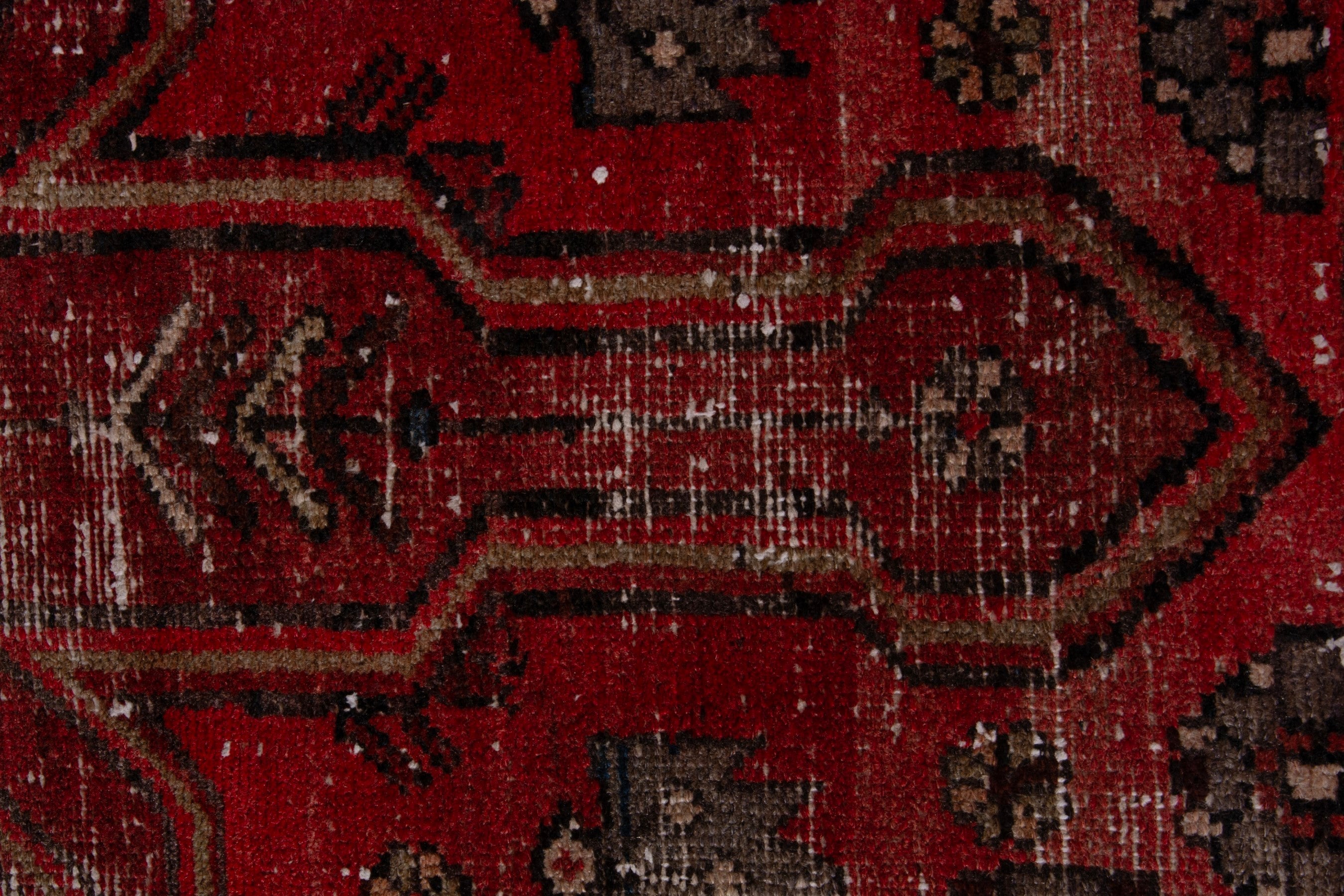 Persian Zanjan runner rug in deep red and navy, view 11 of 15