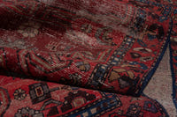 Persian Zanjan runner rug in deep red and navy, view 15 of 16