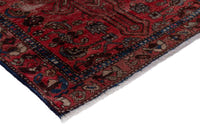 Persian Zanjan runner rug in deep red and navy, view 7 of 16