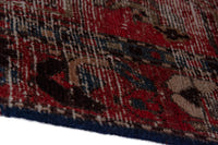 Persian Zanjan runner rug in deep red and navy, view 9 of 16