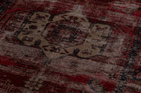 Persian Zanjan runner rug in deep red and navy, view 10 of 16