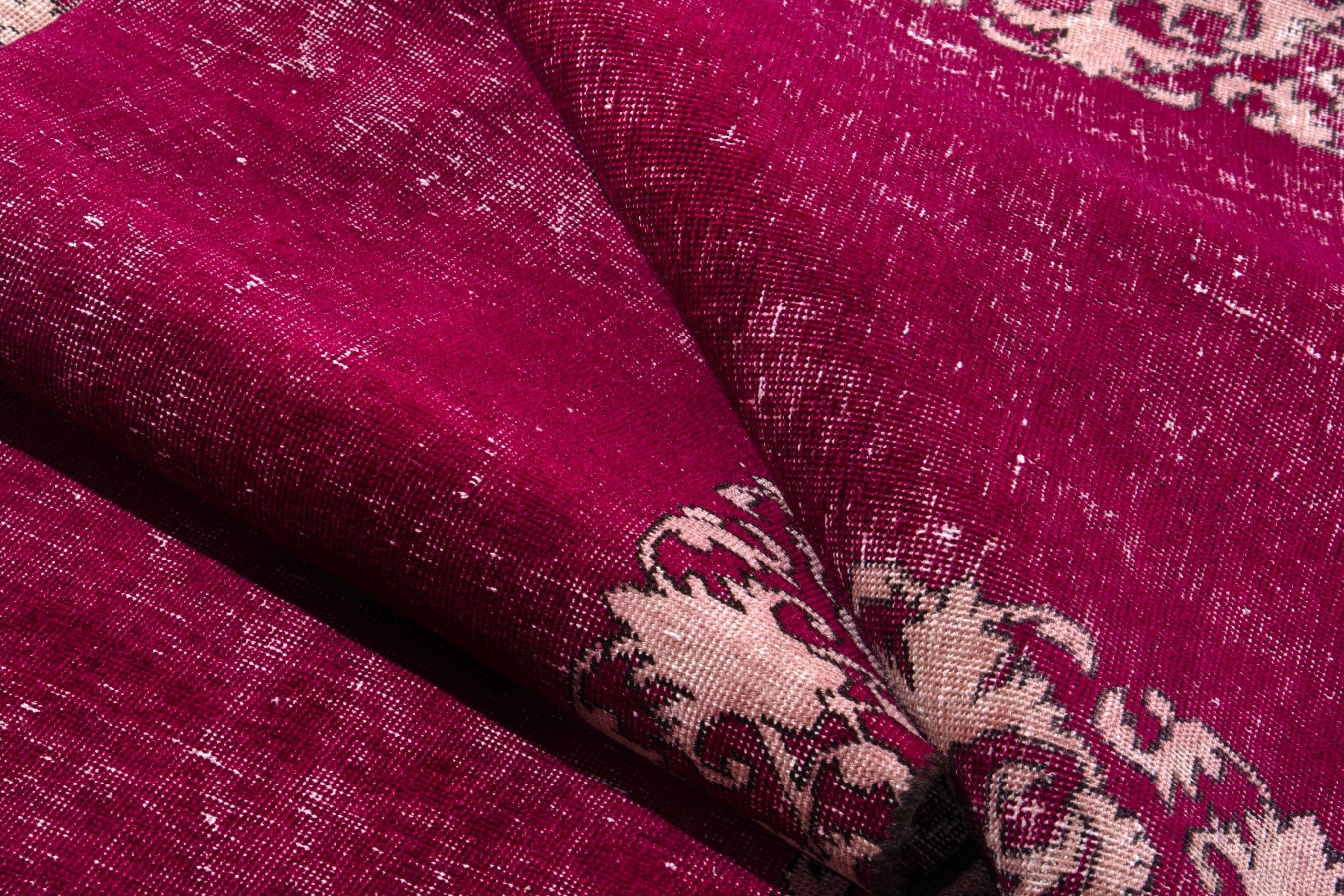 Persian Tabriz runner rug in burgundy and cream, view 12 of 16