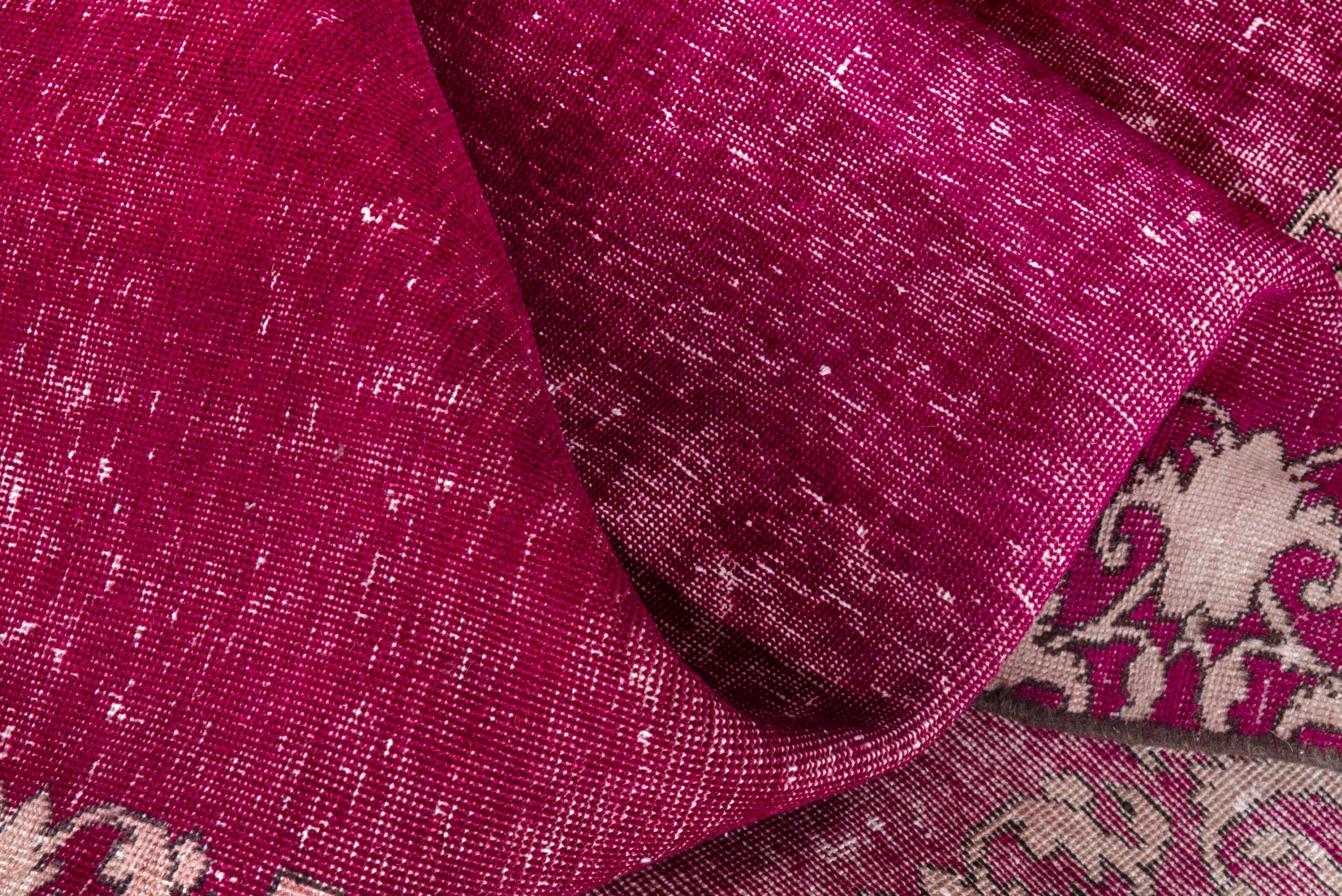 Persian Tabriz runner rug in burgundy and cream, view 13 of 16