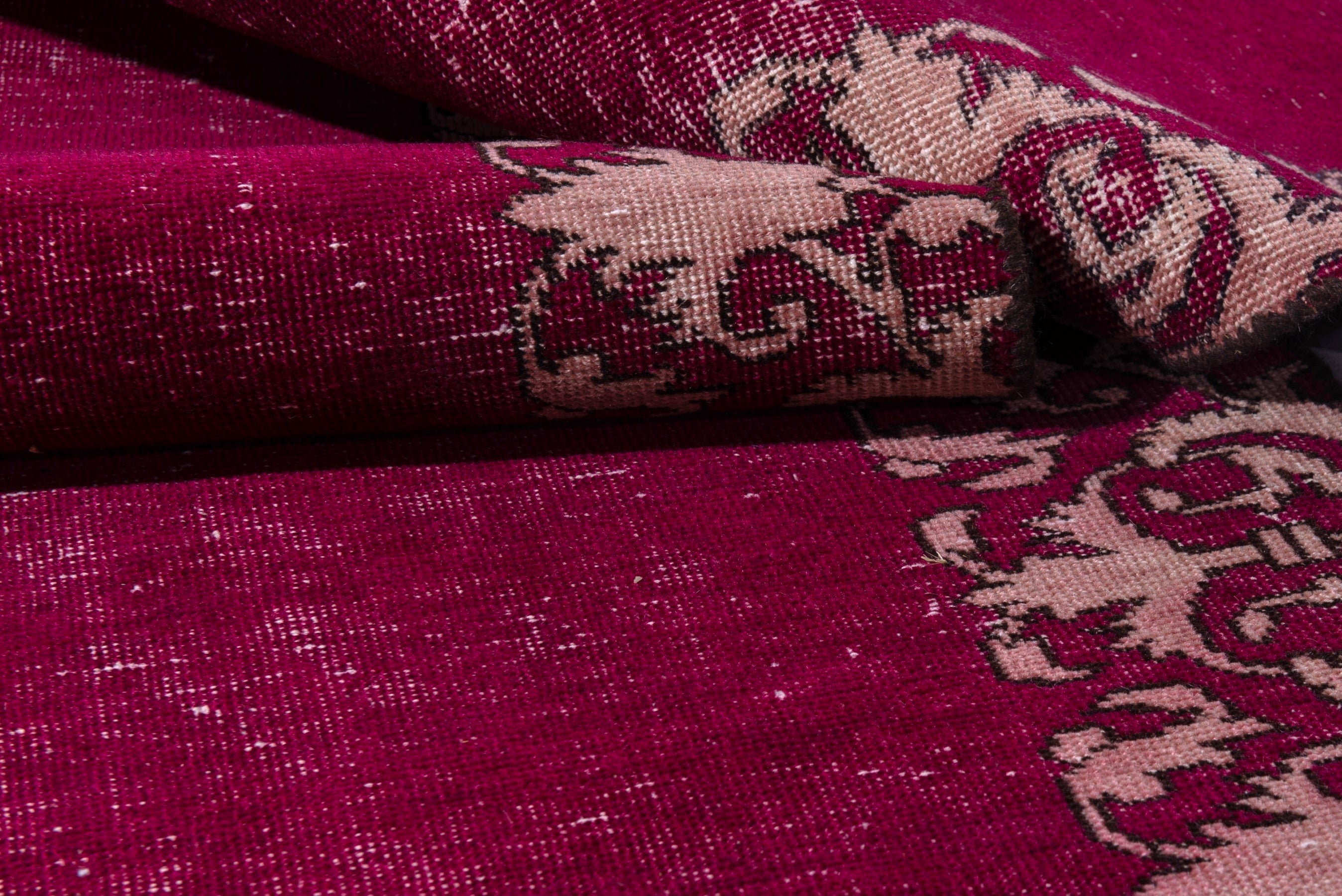 Persian Tabriz runner rug in burgundy and cream, view 14 of 16