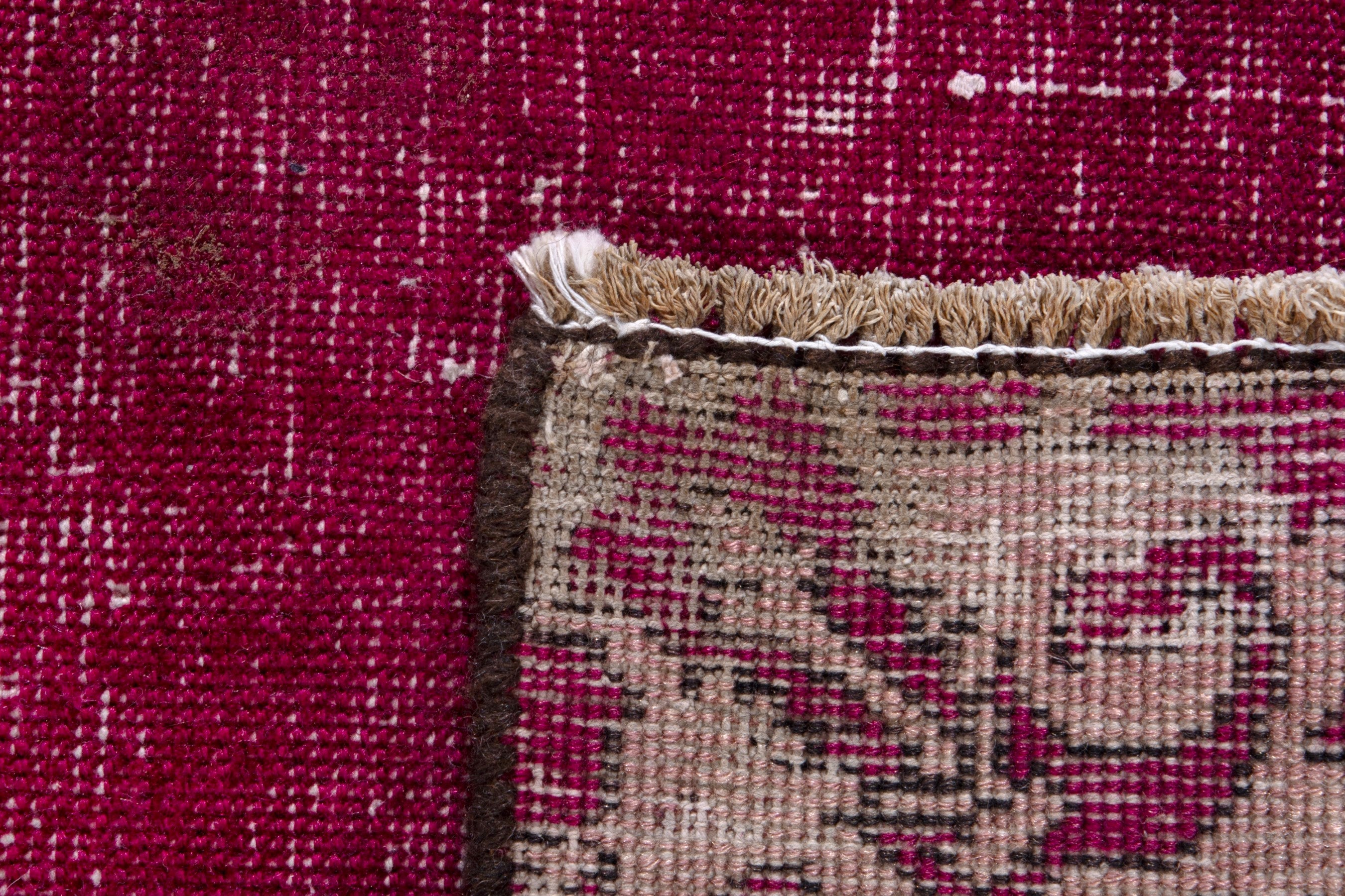 Persian Tabriz runner rug in burgundy and cream, view 16 of 16