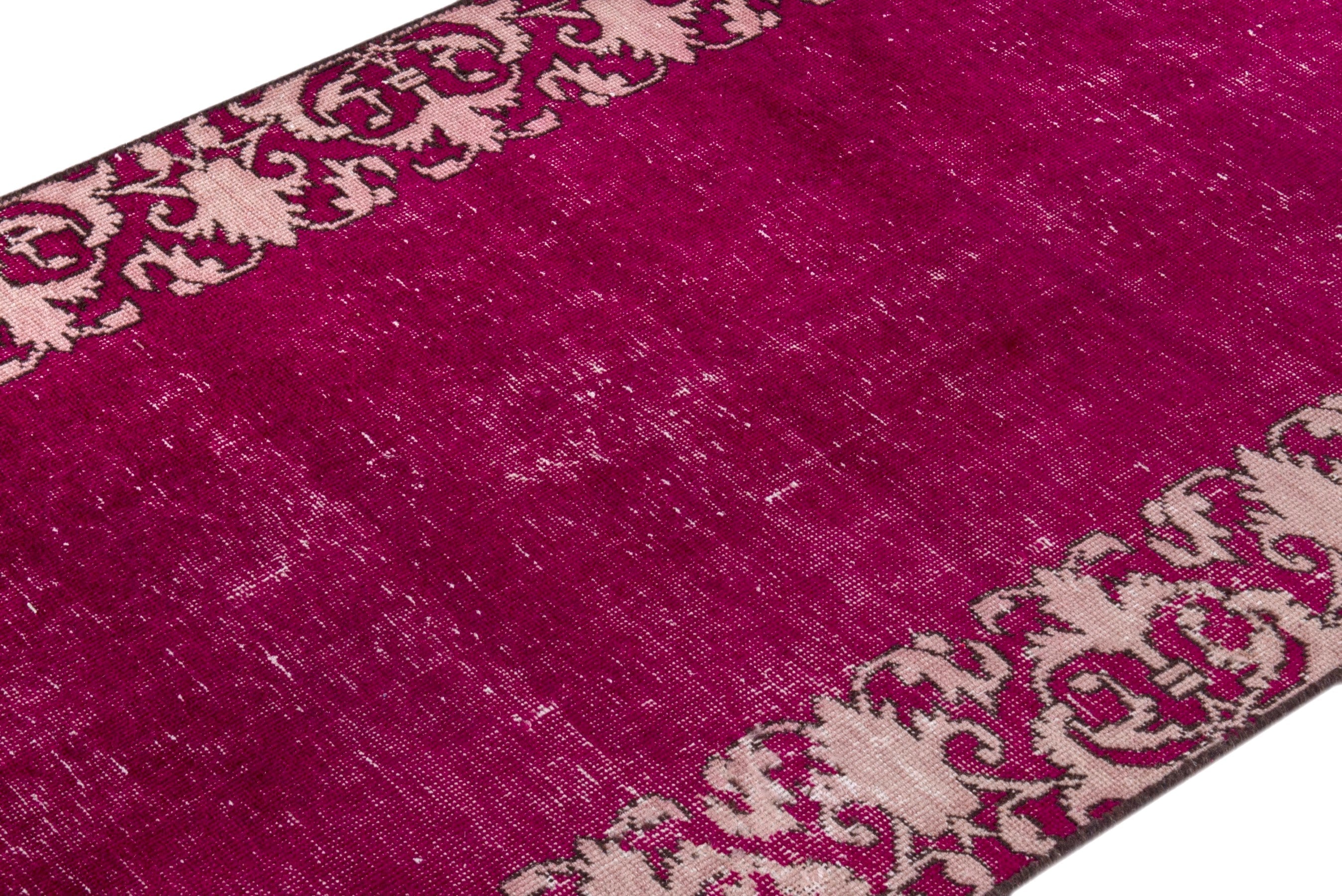 Persian Tabriz runner rug in burgundy and cream, view 6 of 16