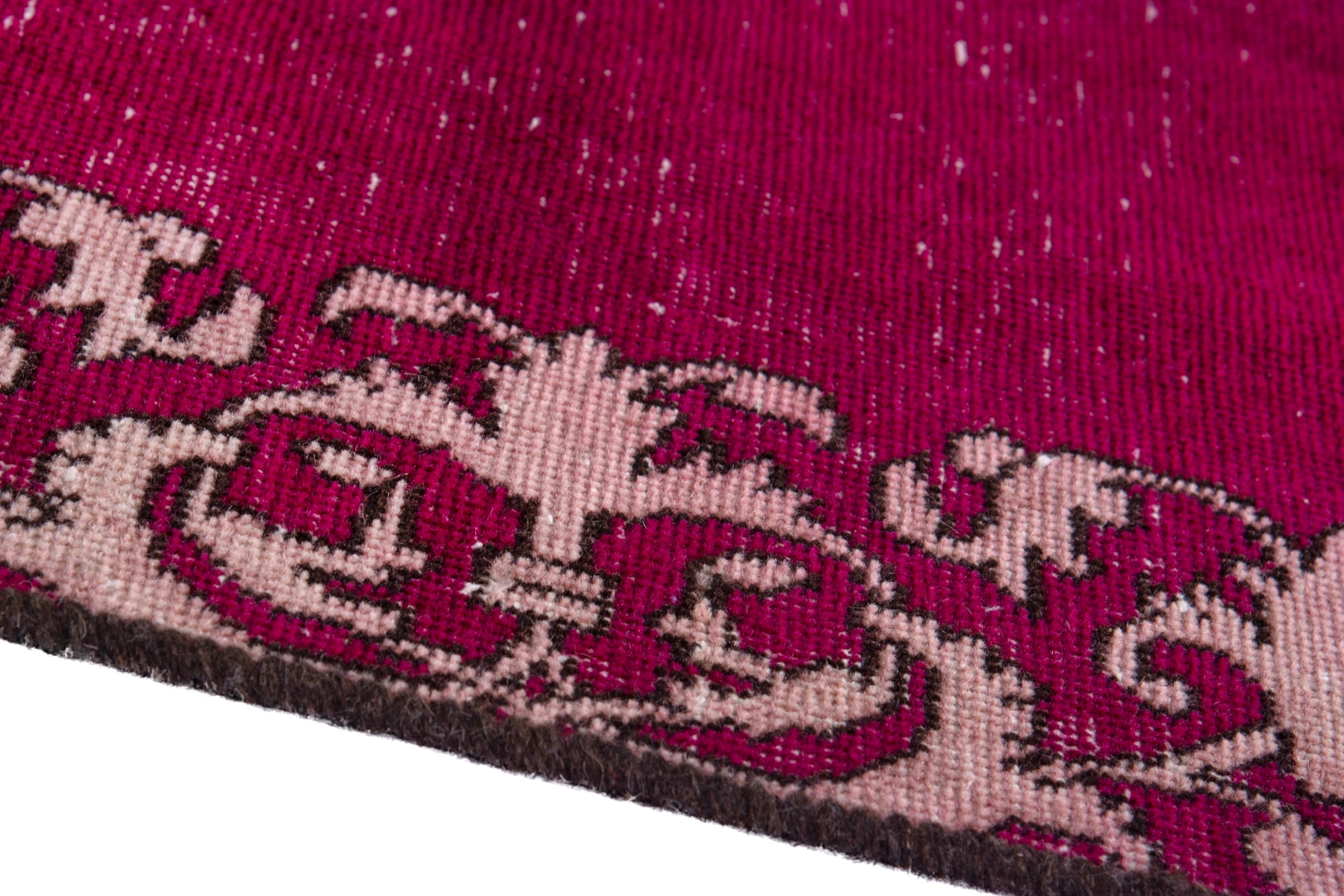 Persian Tabriz runner rug in burgundy and cream, view 5 of 16