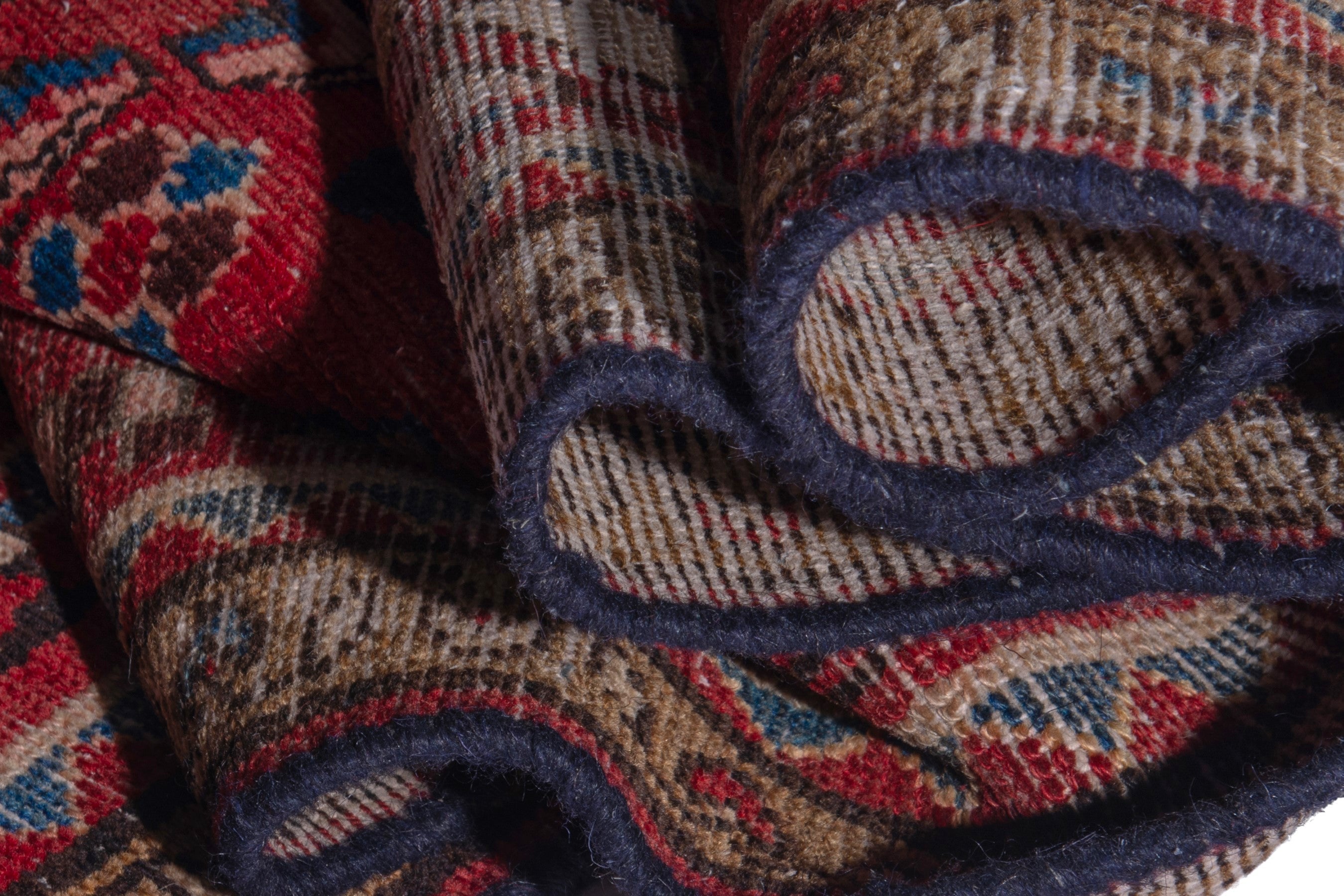 Persian Hamedan runner rug in deep red and dark brown, view 14 of 16