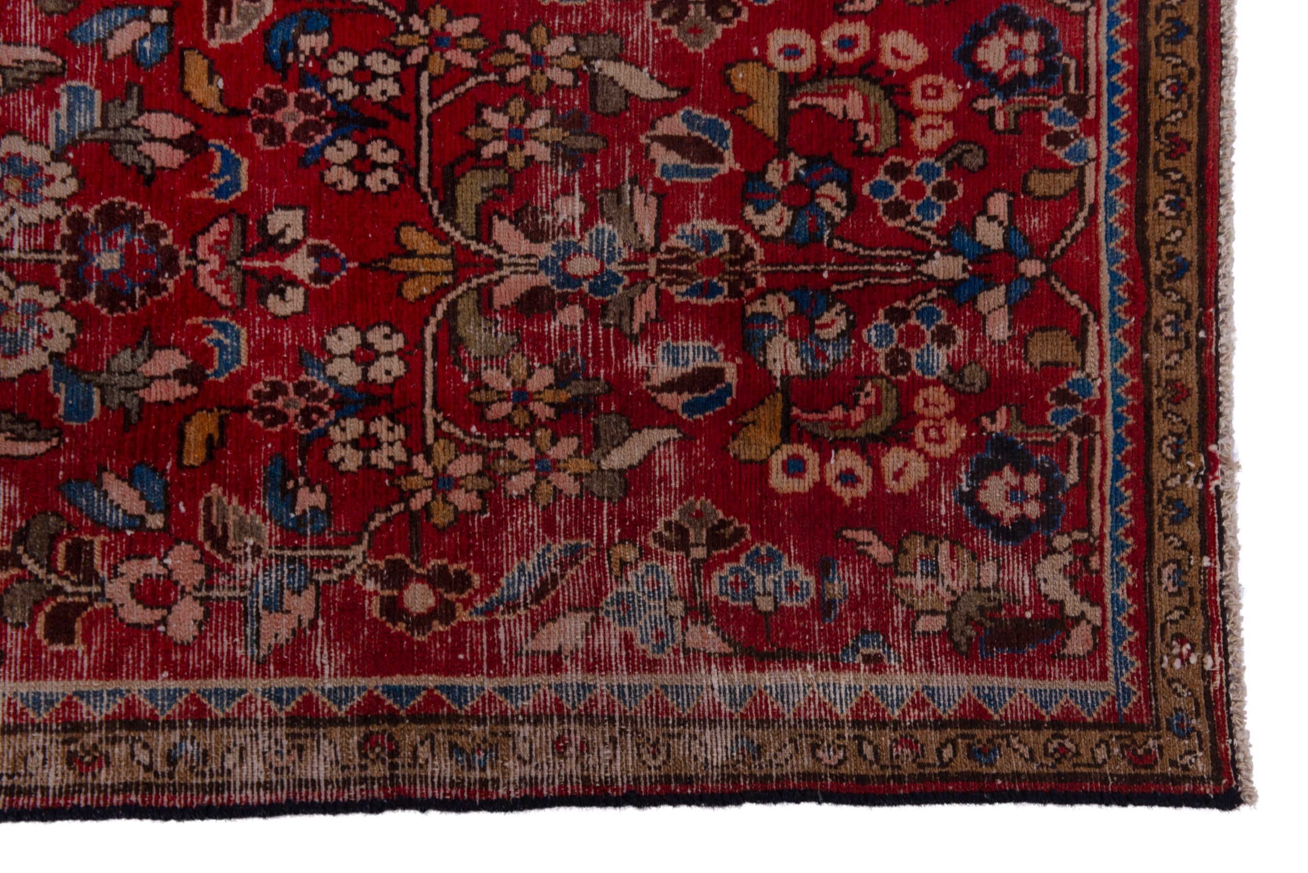 Persian Hamedan runner rug in deep red and dark brown, view 5 of 16