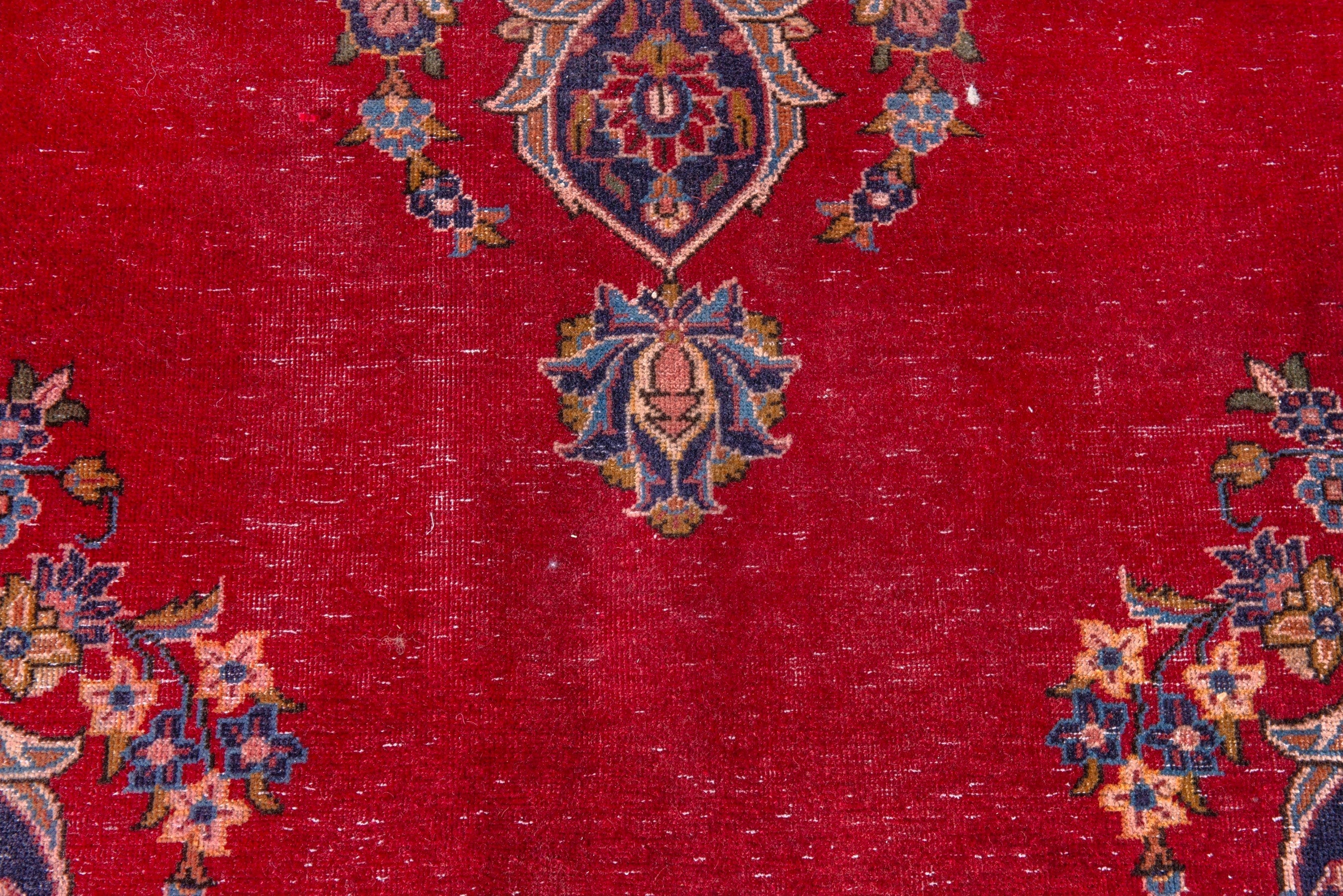 Persian Kashan oversized rug in burgundy and navy, view 11 of 21