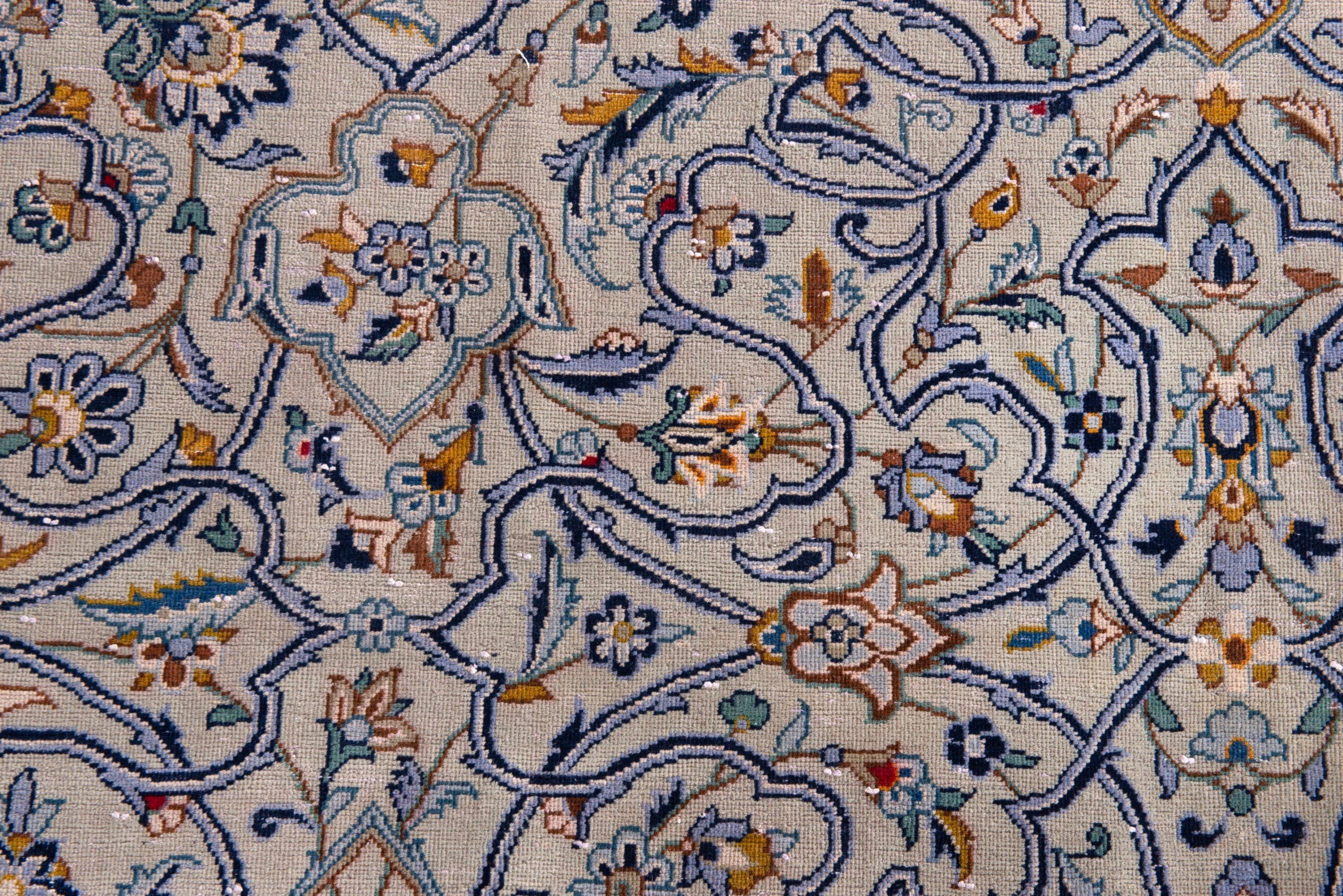 Persian Kashan oversized rug in greige and khaki, view 12 of 23