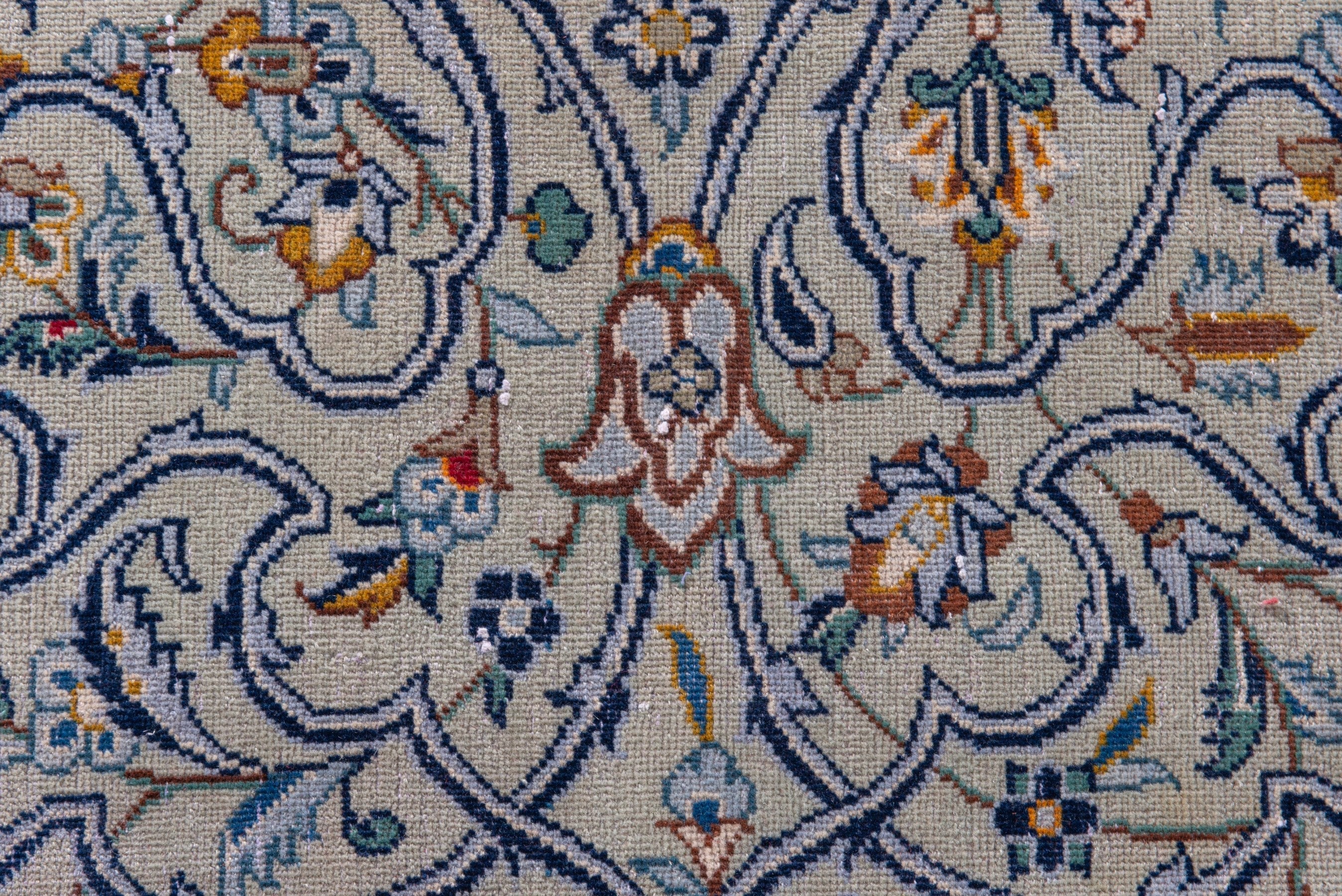 Persian Kashan oversized rug in greige and khaki, view 16 of 23