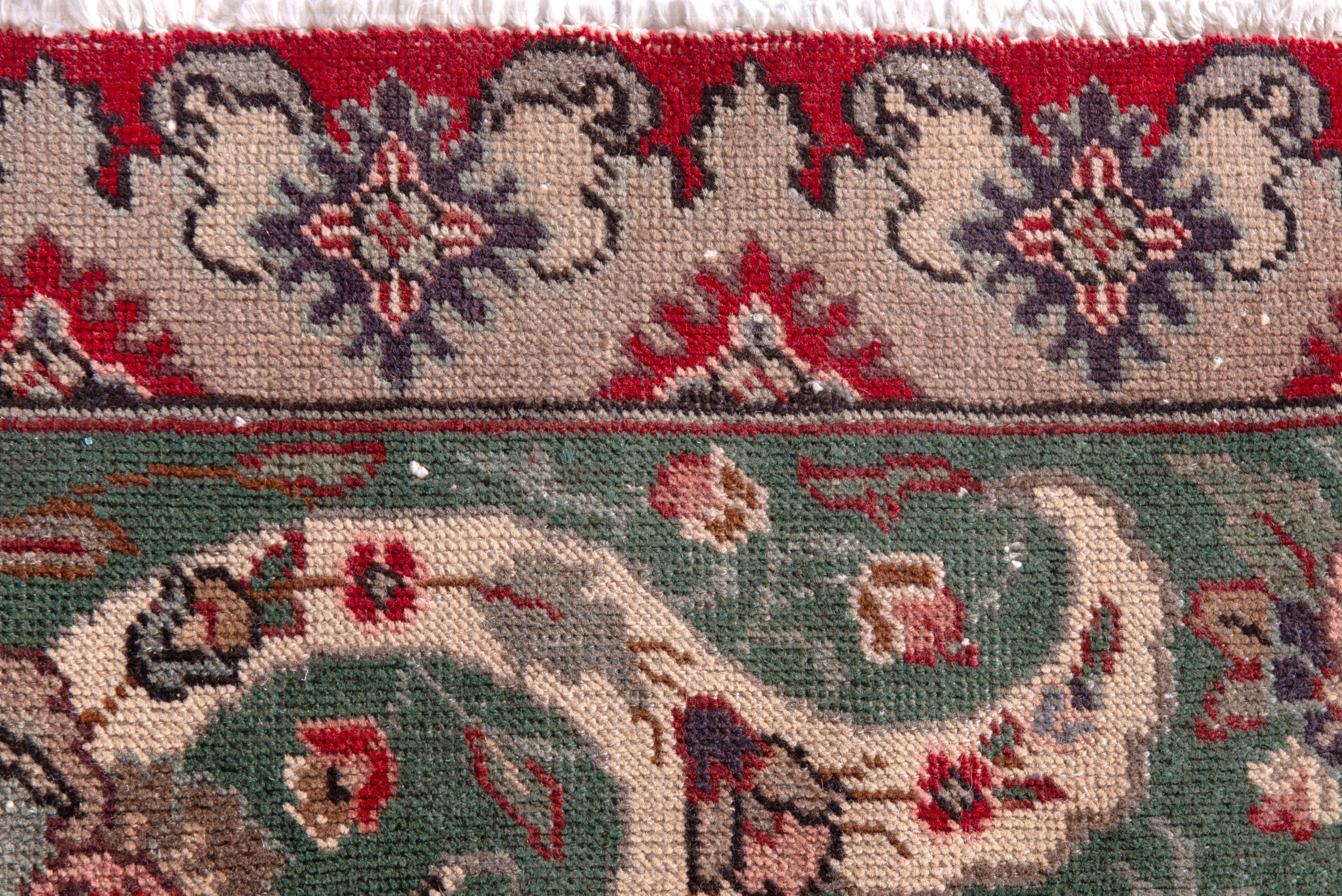 Persian Tabriz oversized rug in deep red and sage, view 15 of 23