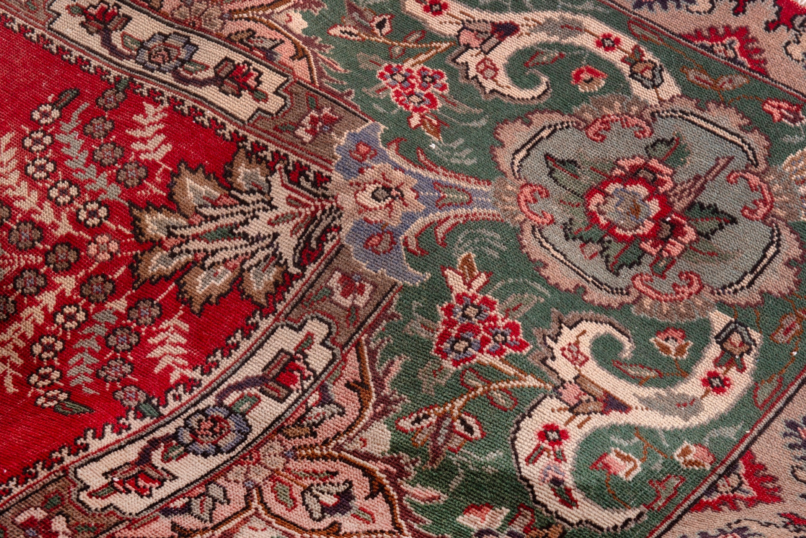 Persian Tabriz oversized rug in deep red and sage, view 18 of 23