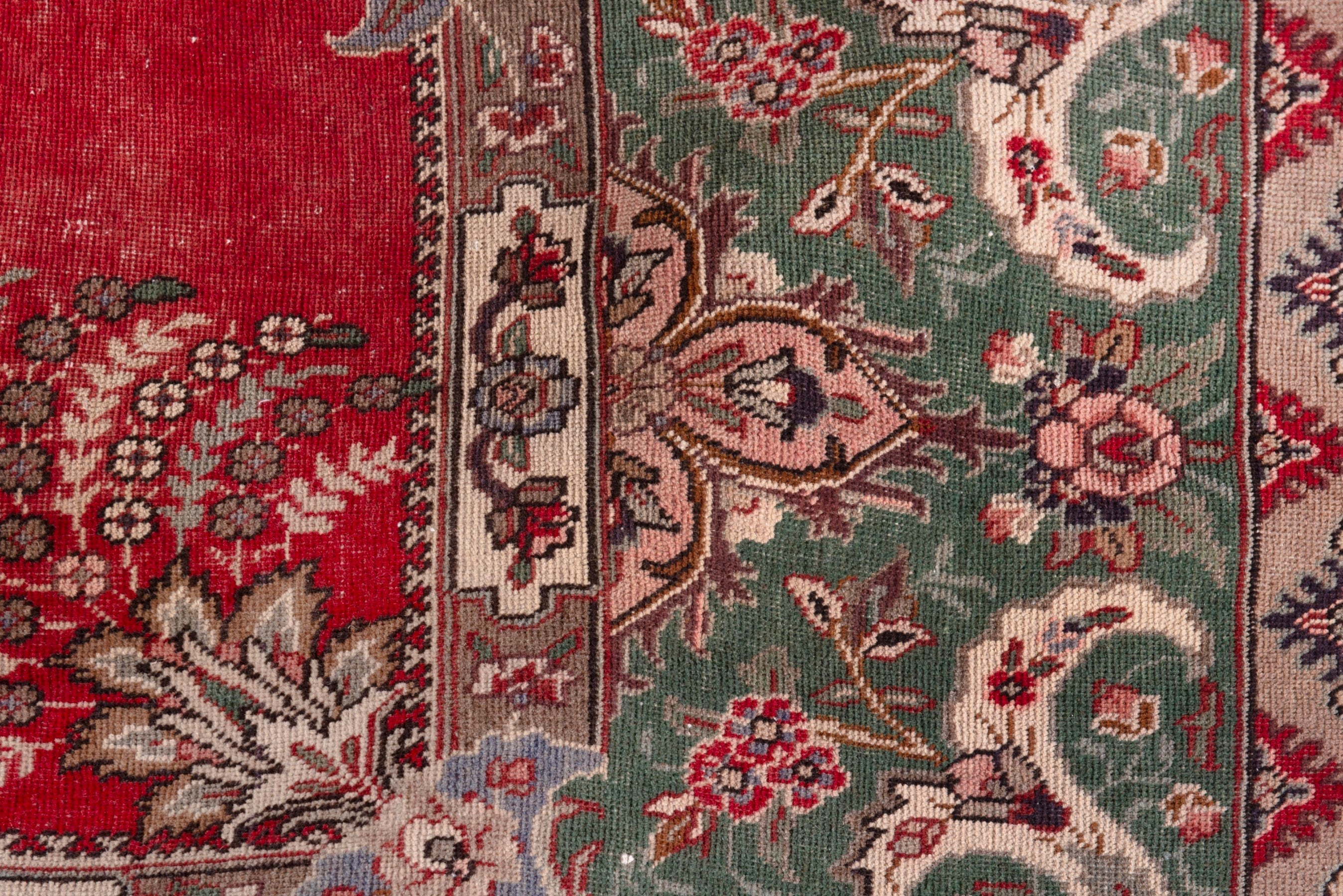 Persian Tabriz oversized rug in deep red and sage, view 19 of 23