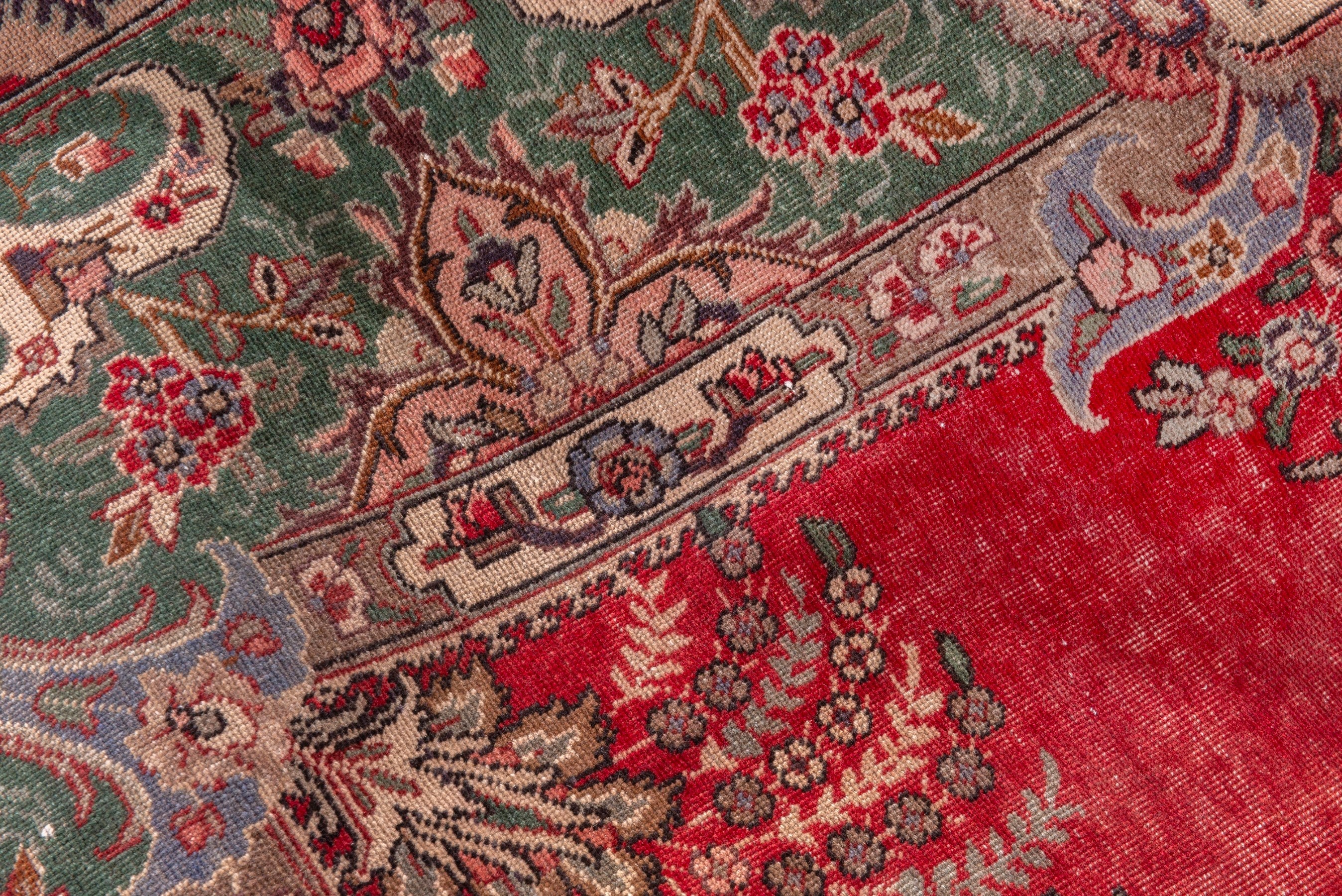 Persian Tabriz oversized rug in deep red and sage, view 20 of 23