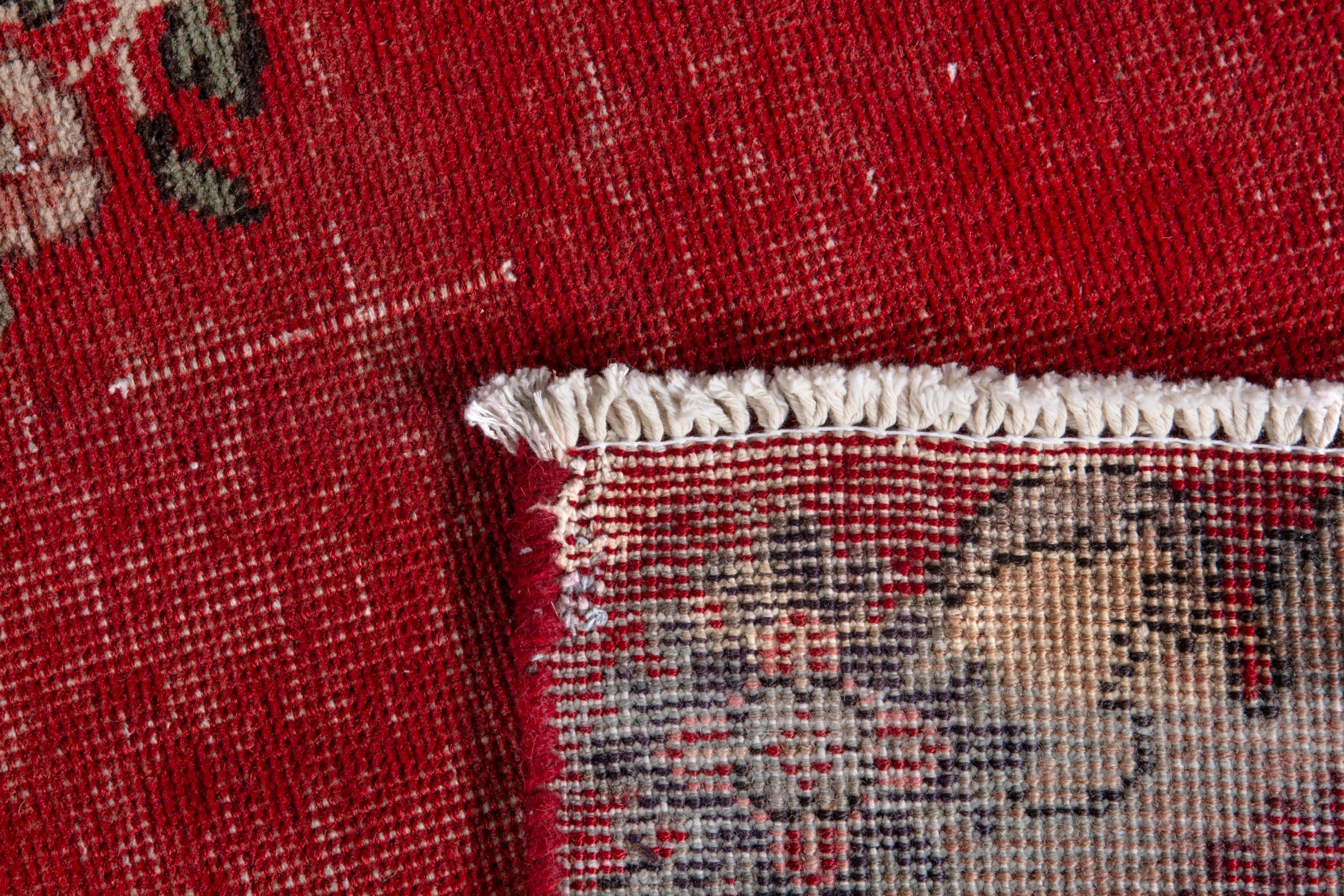 Persian Tabriz oversized rug in deep red and sage, view 23 of 23