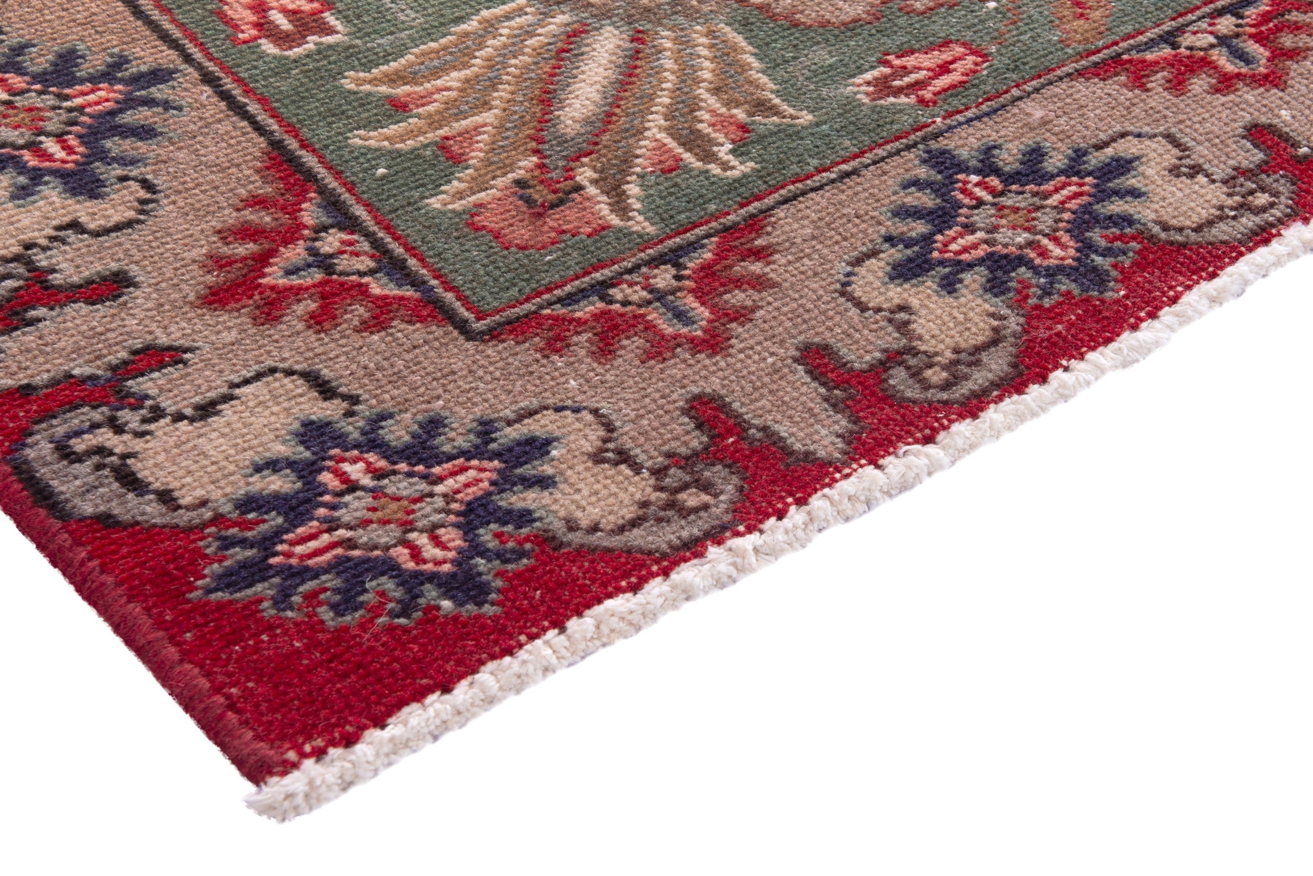 Persian Tabriz oversized rug in deep red and sage, view 4 of 23