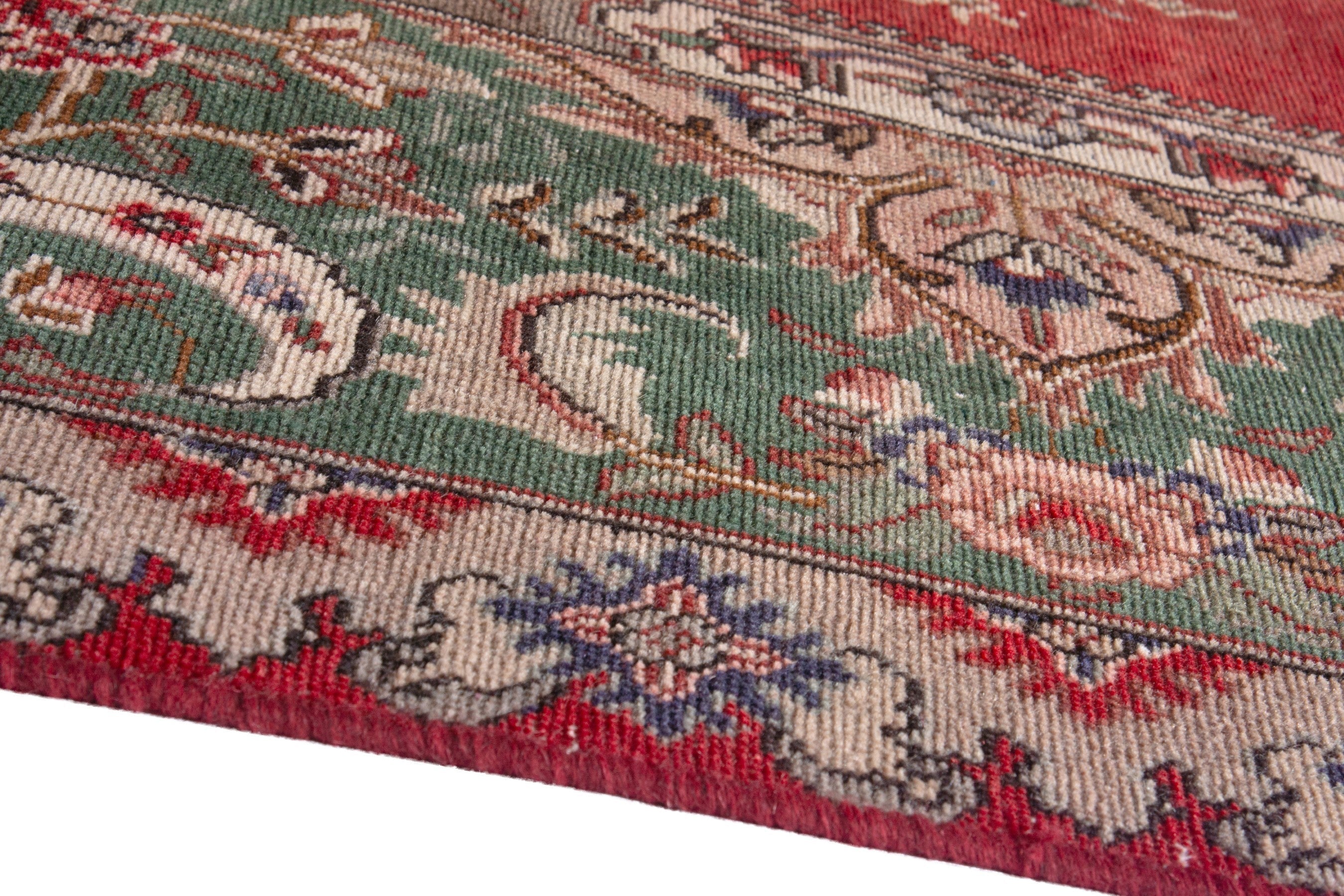 Persian Tabriz oversized rug in deep red and sage, view 8 of 23