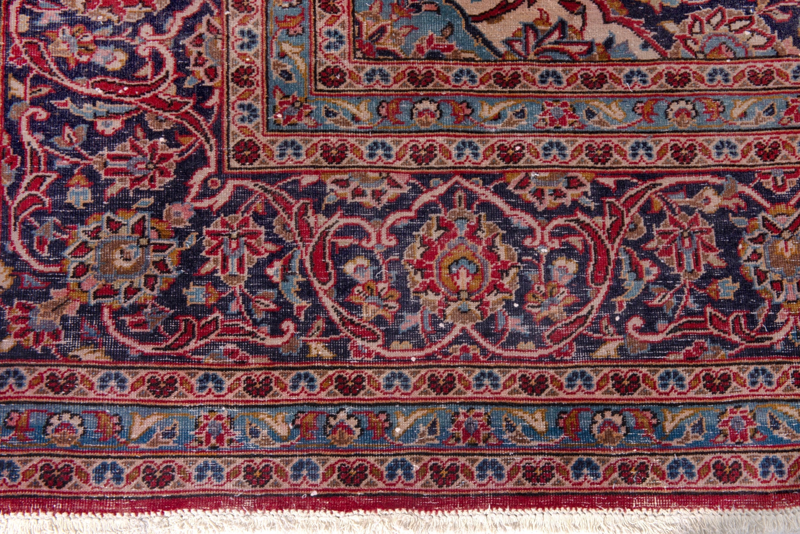 Persian Kashan oversized rug in deep red and burgundy, view 10 of 19