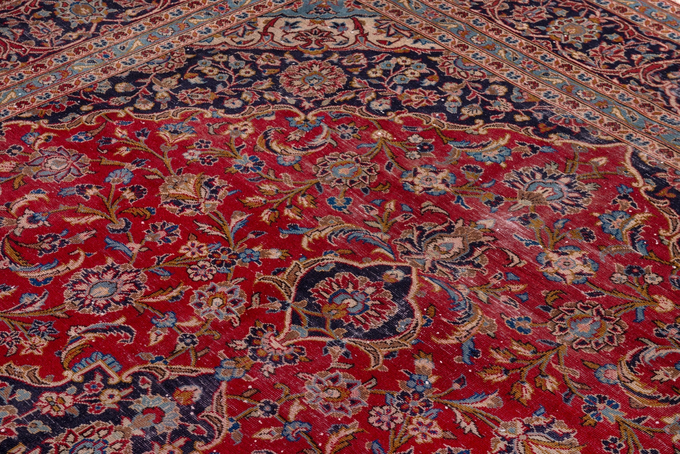 Persian Kashan oversized rug in deep red and burgundy, view 12 of 19