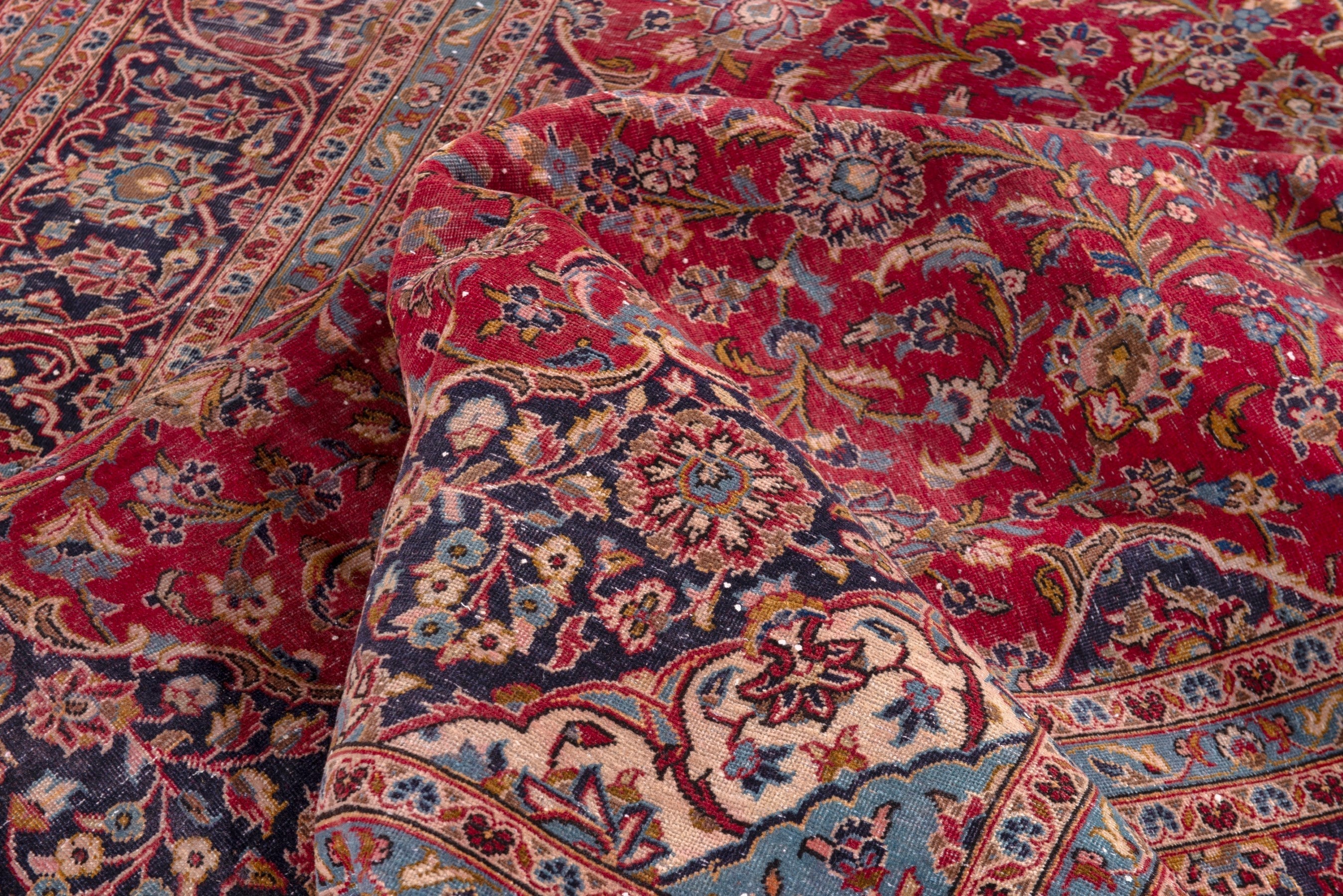 Persian Kashan oversized rug in deep red and burgundy, view 14 of 19