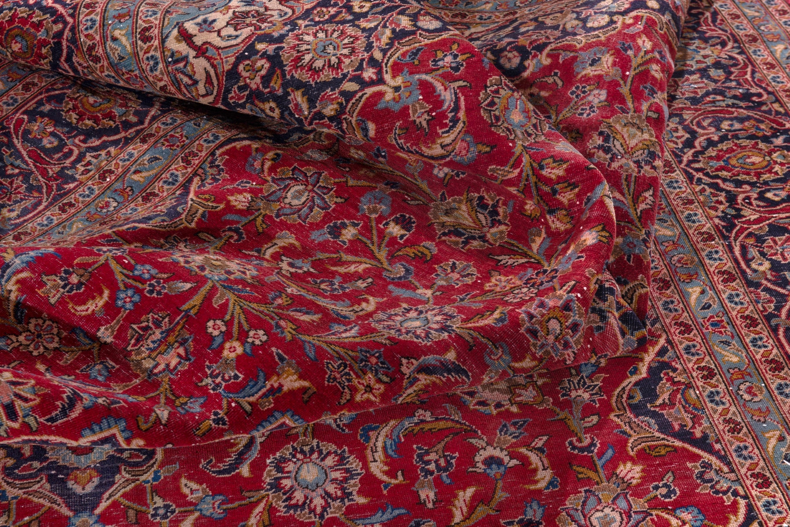Persian Kashan oversized rug in deep red and burgundy, view 15 of 19