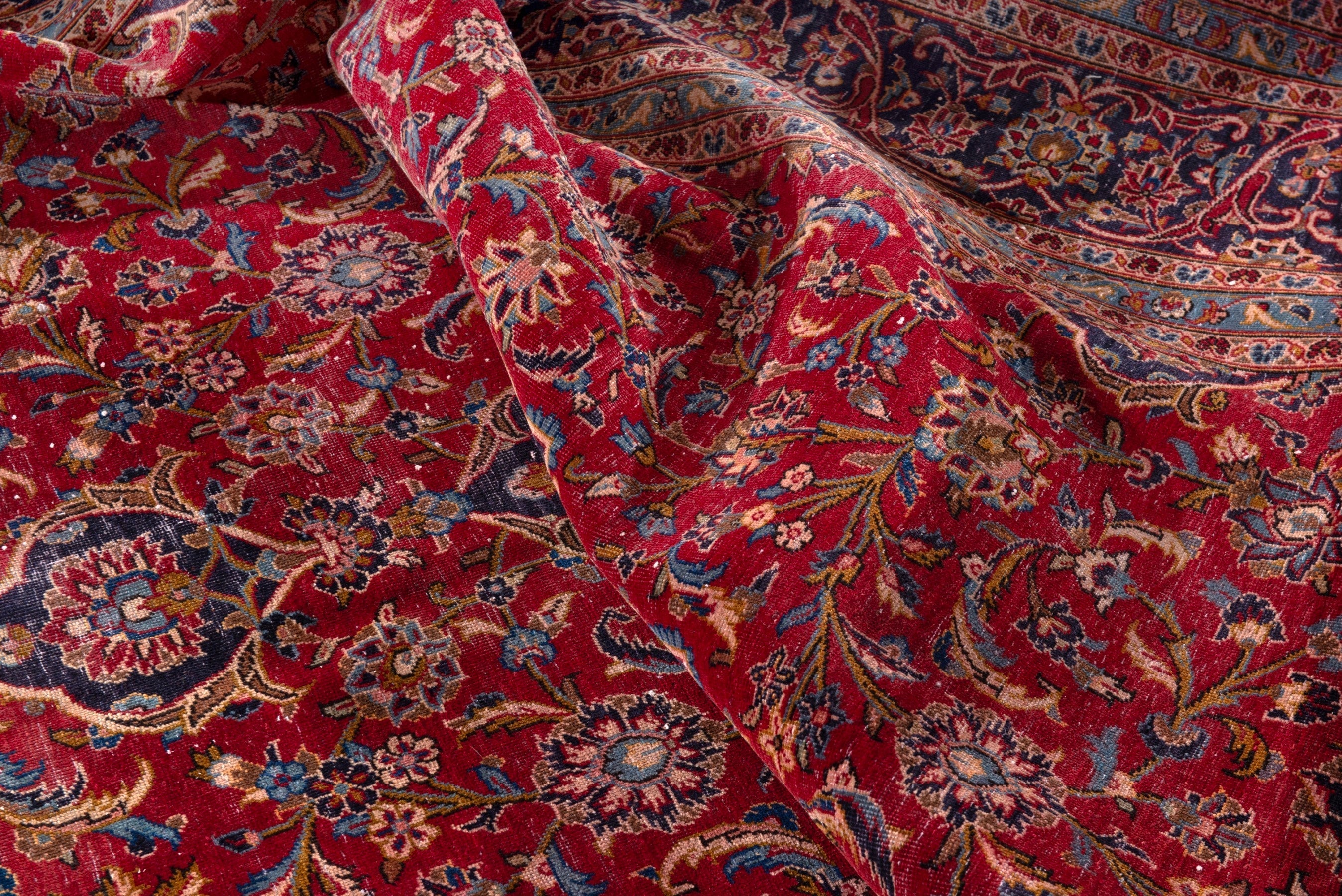 Persian Kashan oversized rug in deep red and burgundy, view 16 of 19