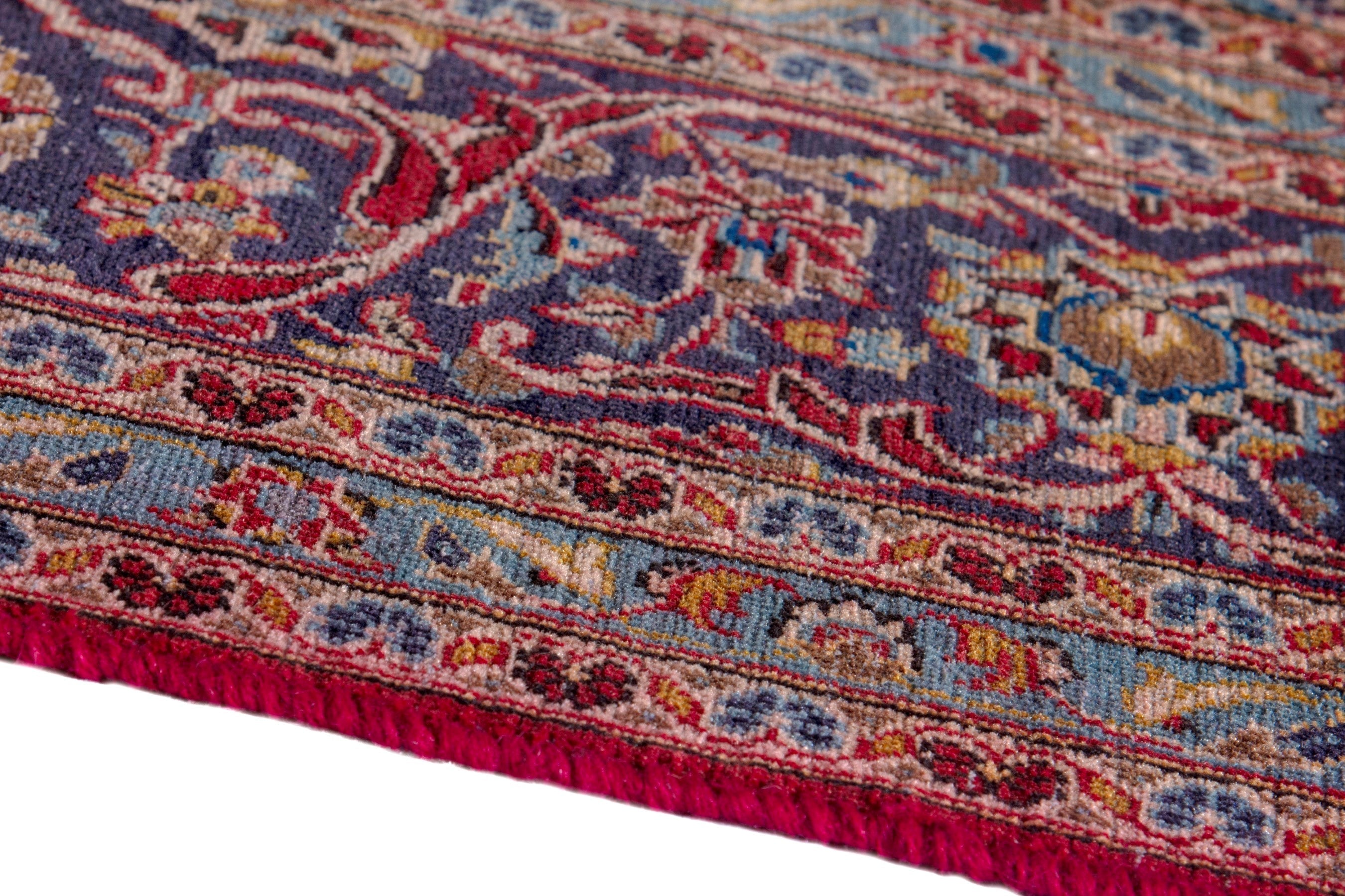 Persian Kashan oversized rug in deep red and burgundy, view 7 of 19