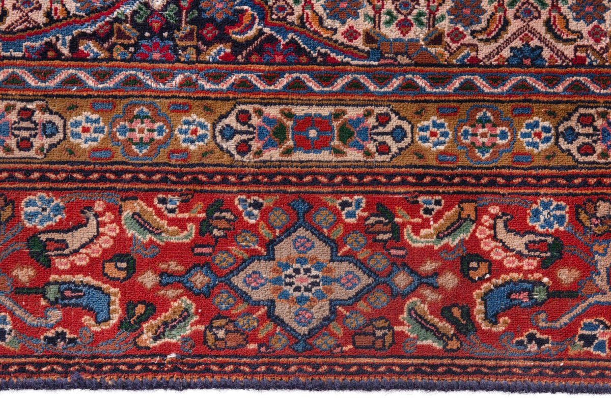 Turkish Anatolian area rug in cream and rust, view 4 of 21