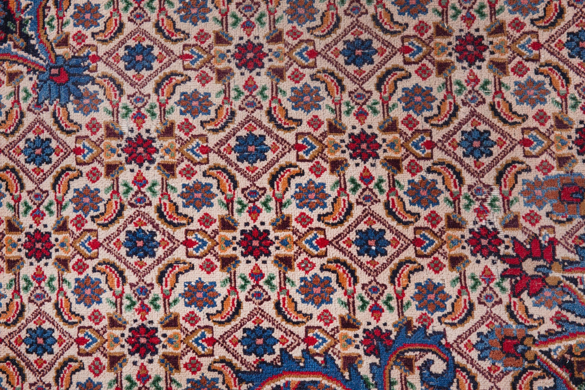Turkish Anatolian area rug in cream and rust, view 7 of 21