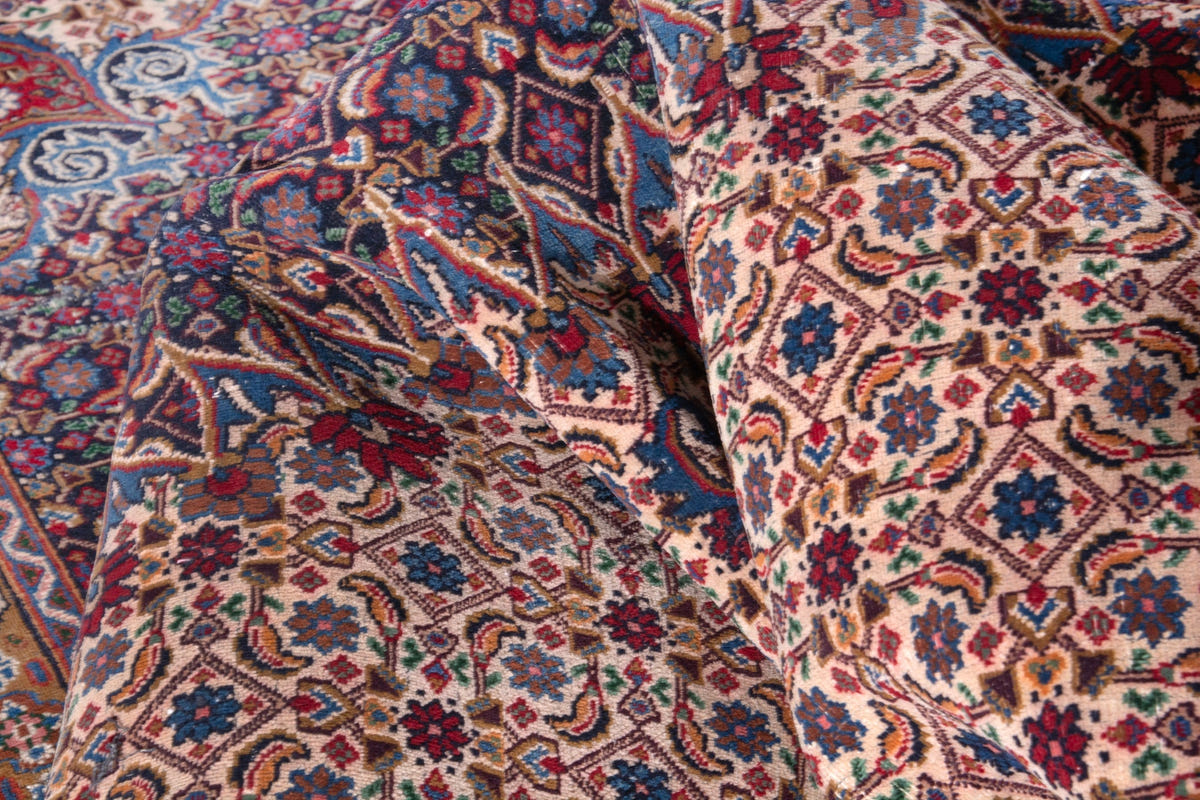 Turkish Anatolian area rug in cream and rust, view 11 of 21