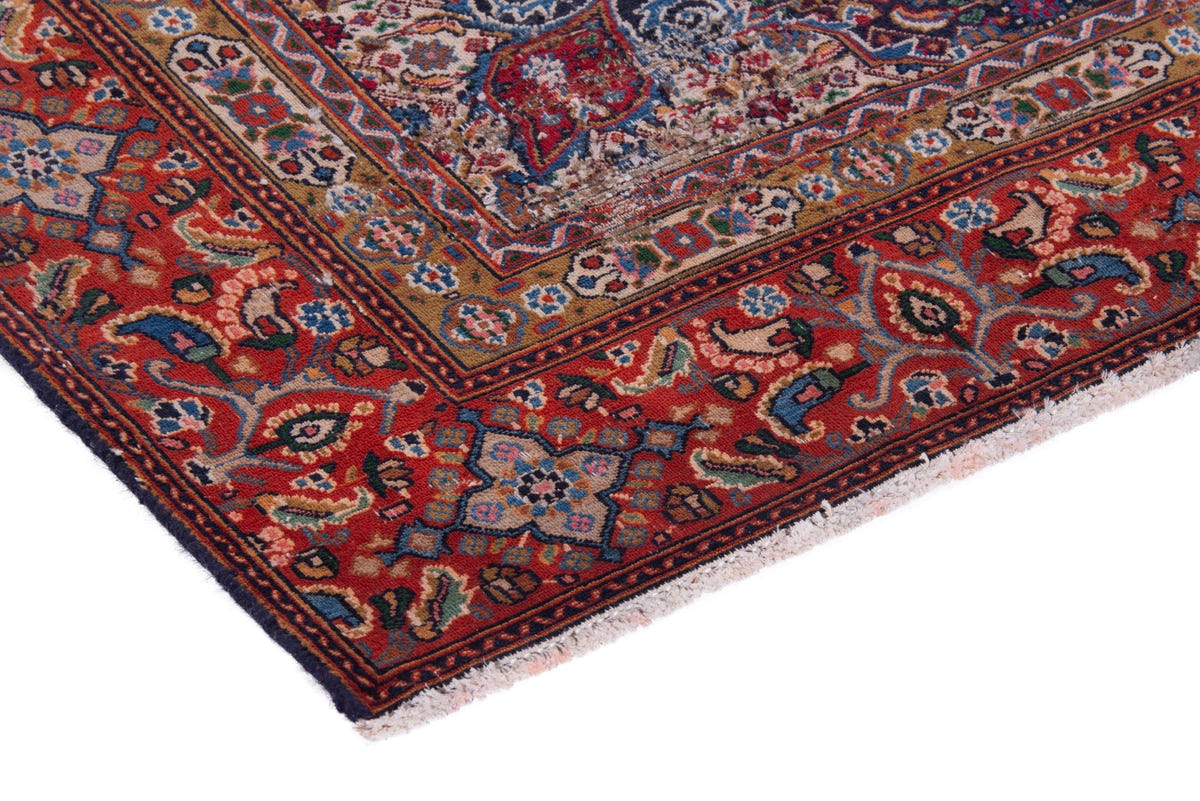 Turkish Anatolian area rug in cream and rust, view 18 of 21