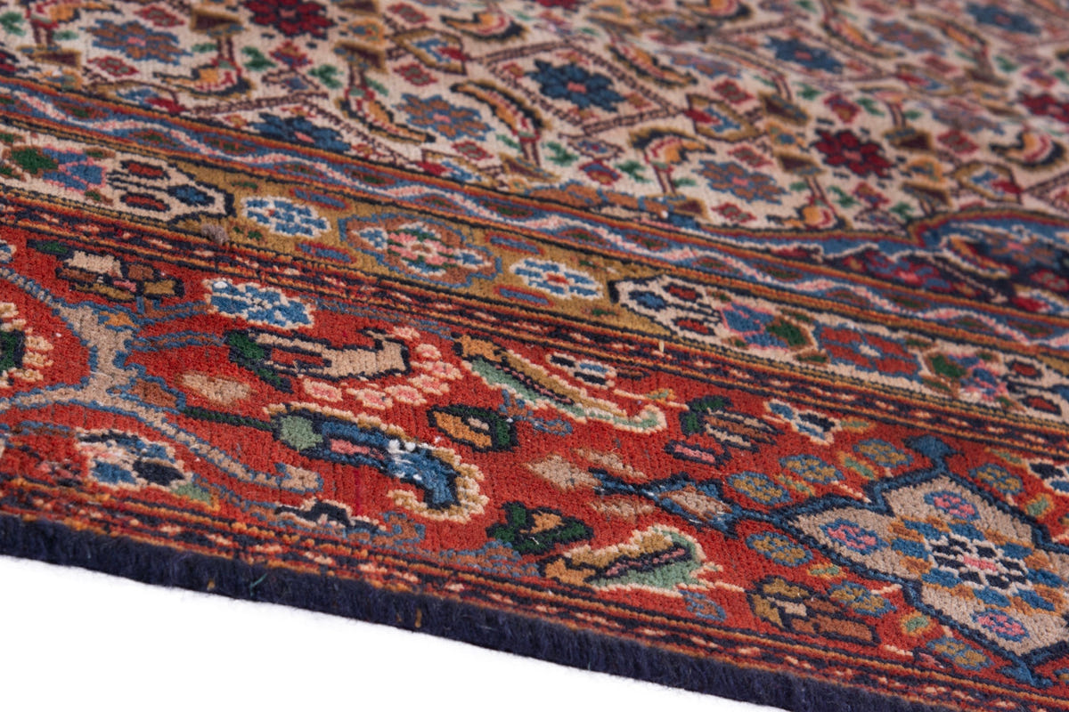 Turkish Anatolian area rug in cream and rust, view 20 of 21
