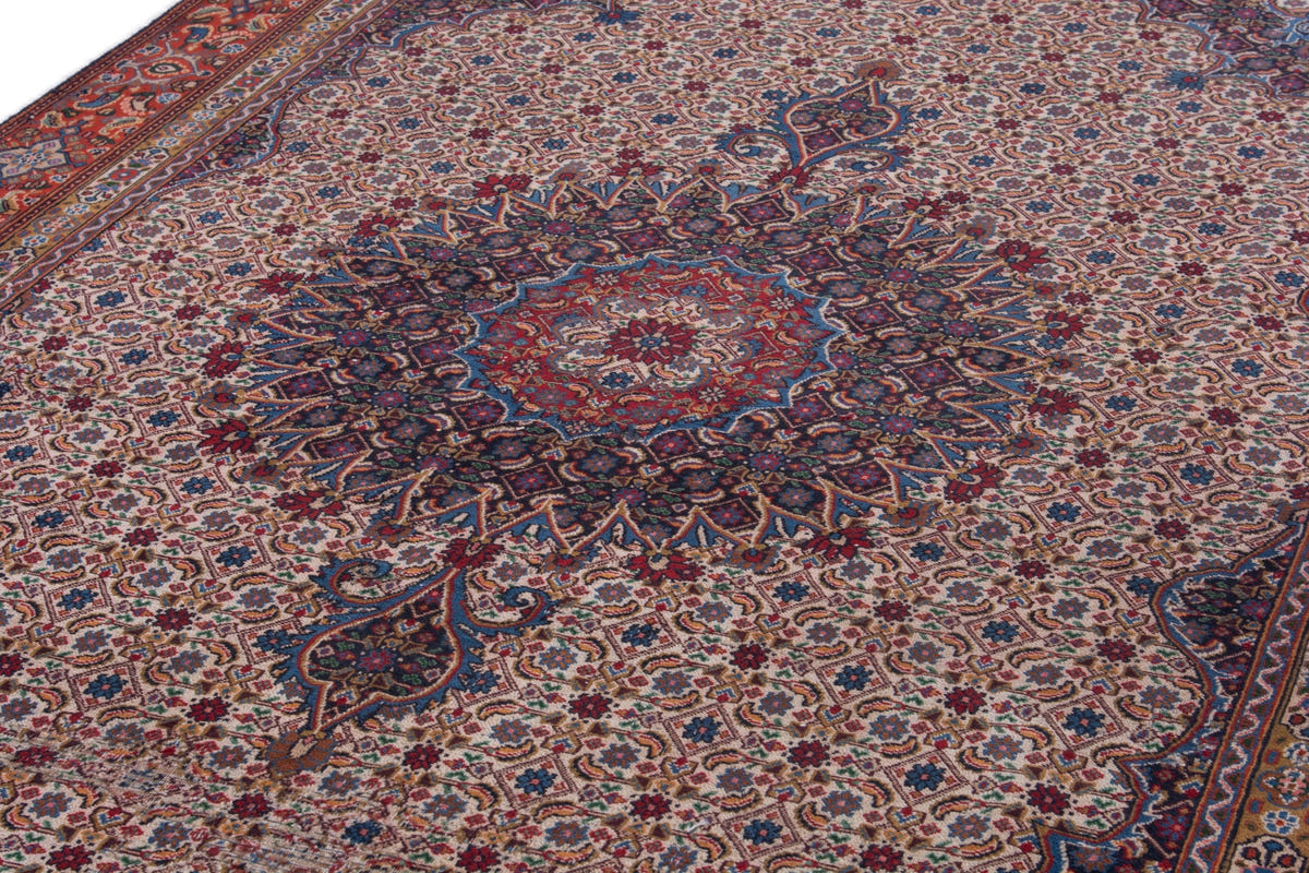 Turkish Anatolian area rug in cream and rust, view 21 of 21