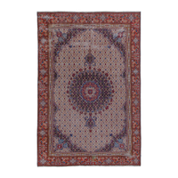 Turkish Anatolian area rug in cream and rust, 6'3" x 9'10"