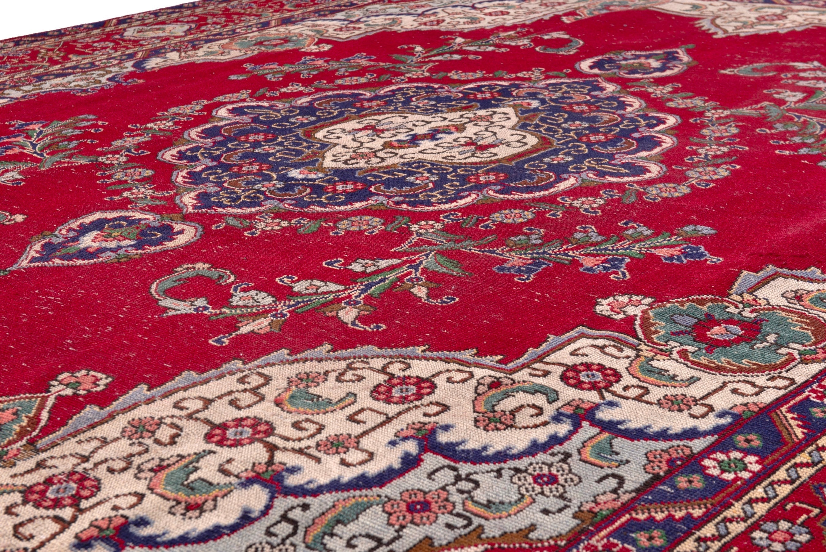 Persian Tabriz oversized rug in deep red and burgundy, view 11 of 22