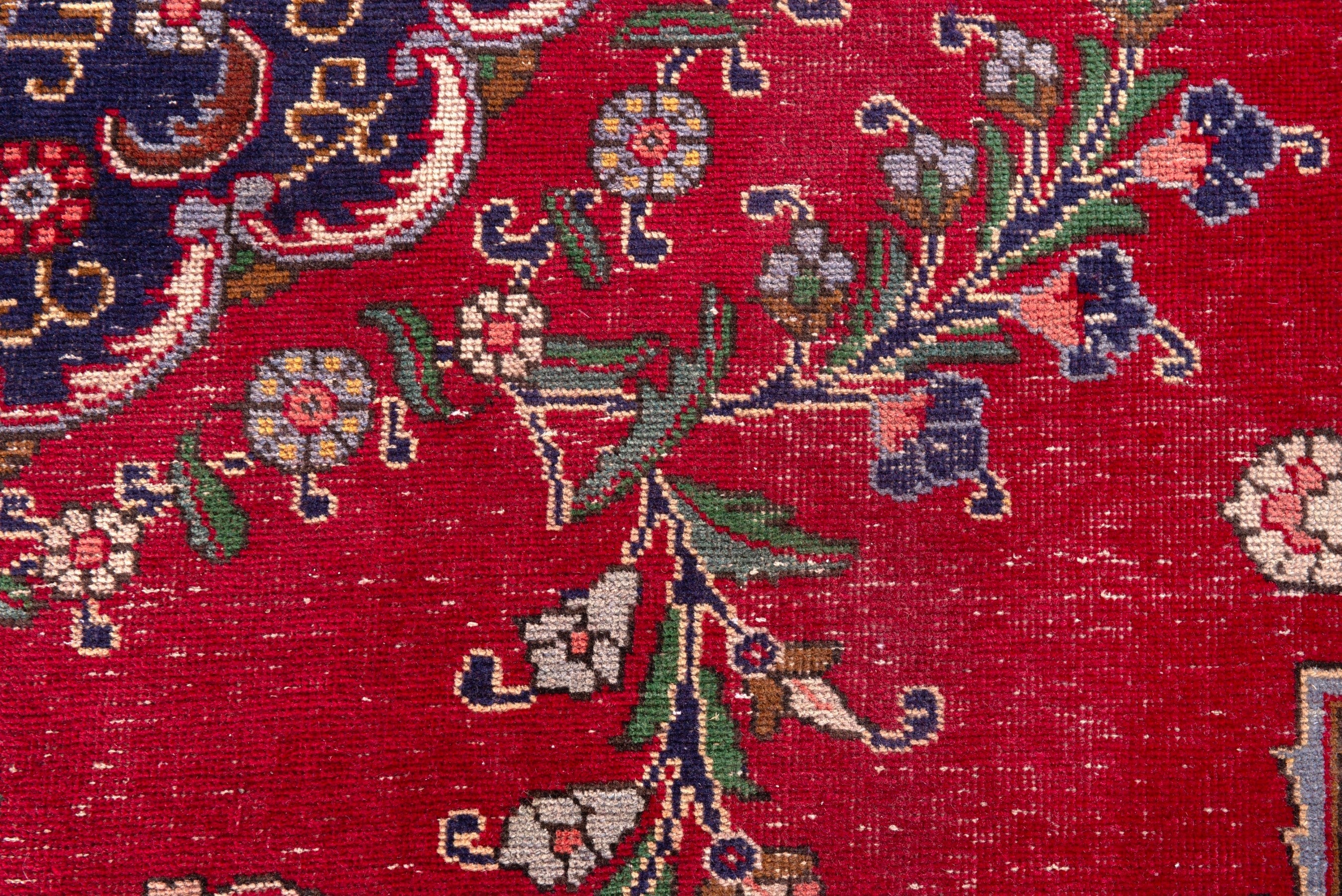 Persian Tabriz oversized rug in deep red and burgundy, view 14 of 22