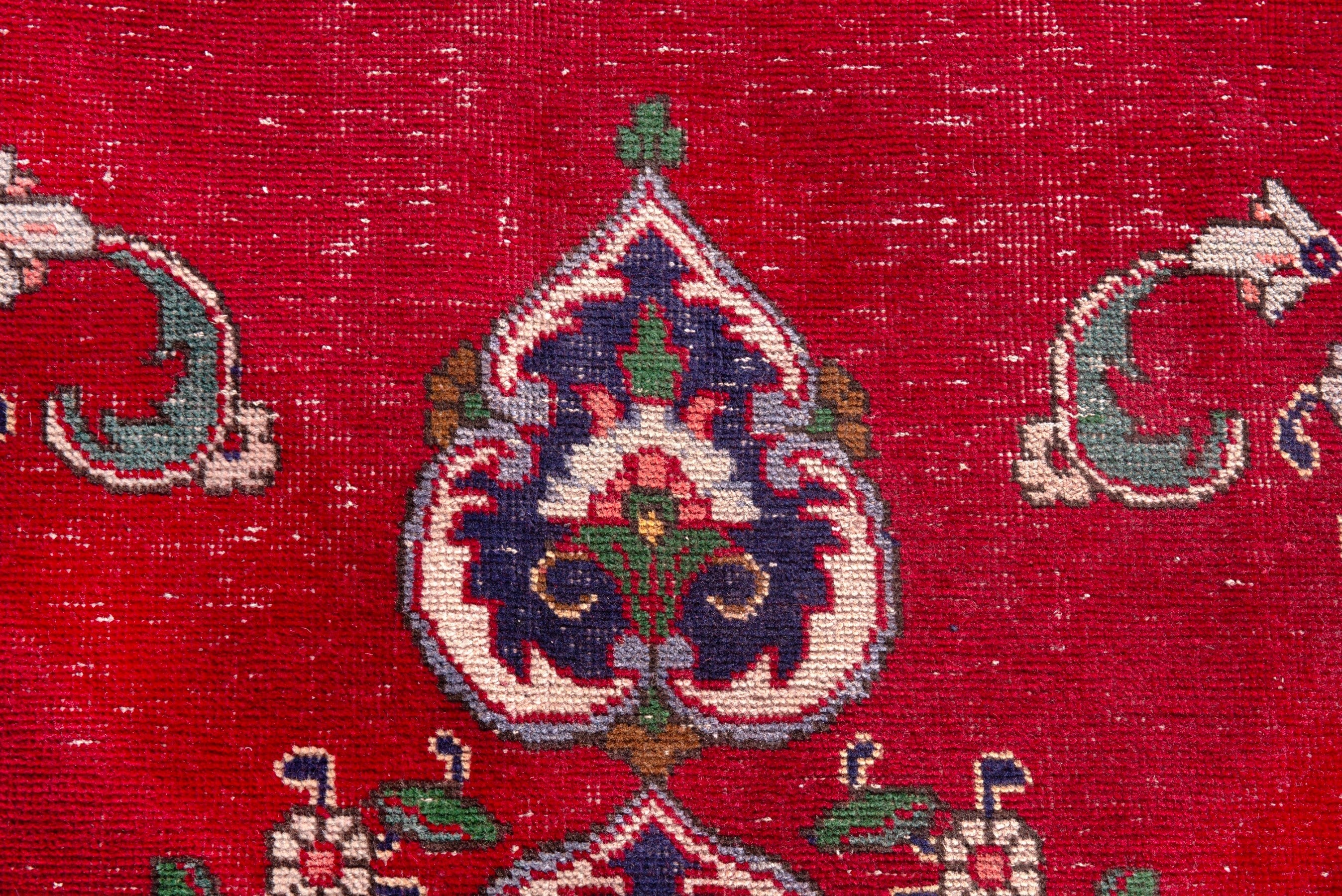 Persian Tabriz oversized rug in deep red and burgundy, view 15 of 22