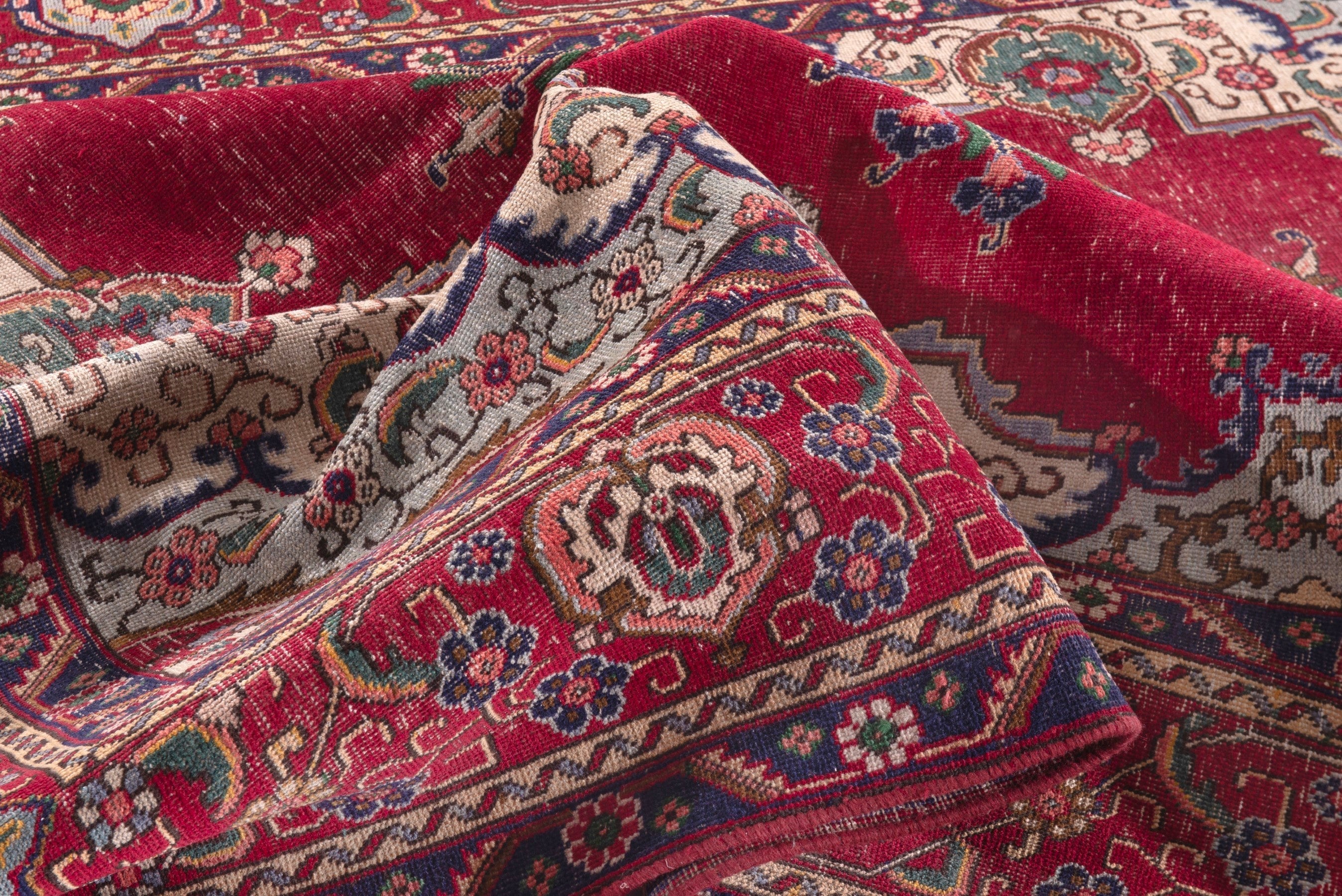 Persian Tabriz oversized rug in deep red and burgundy, view 18 of 22