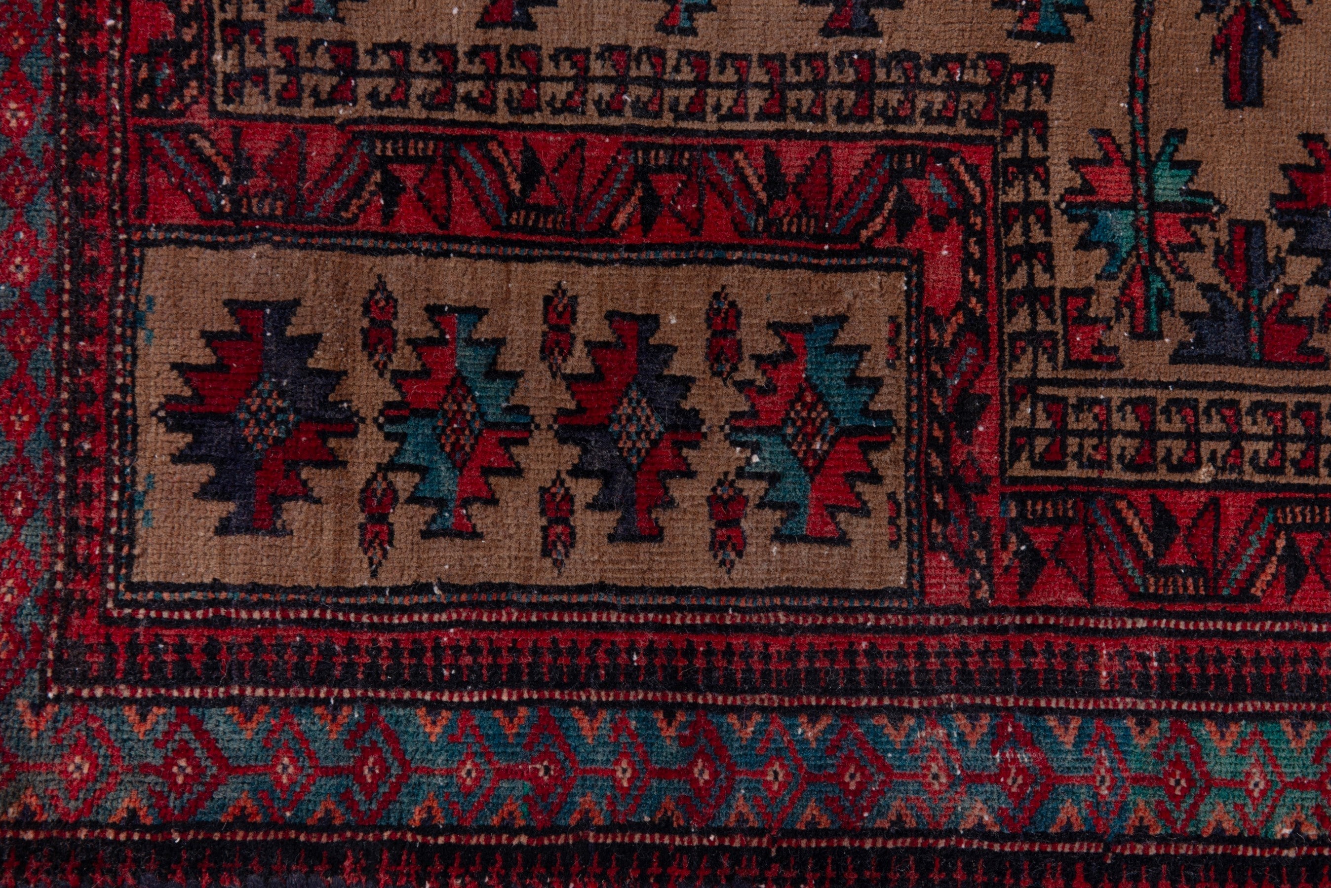 Persian Baluch accent rug in beige and burgundy, view 12 of 17
